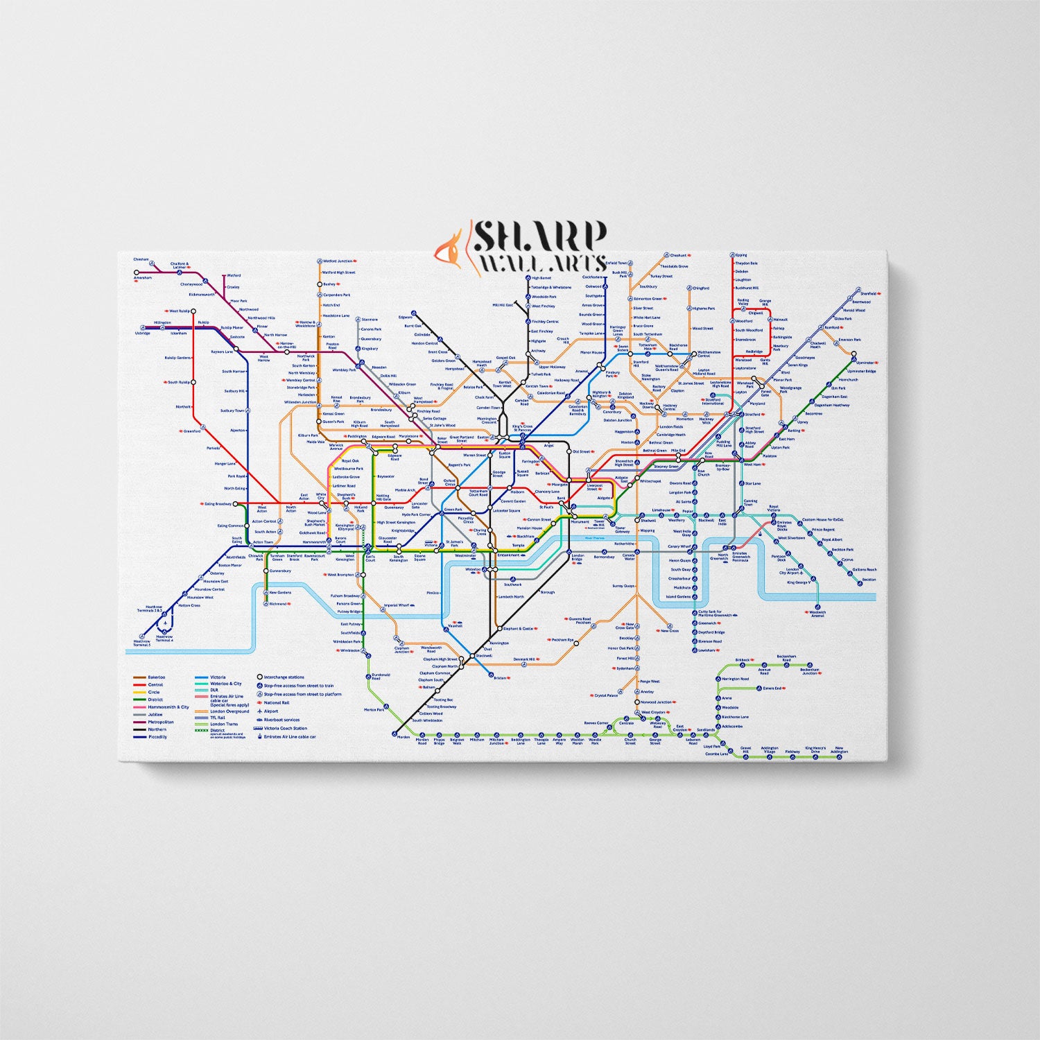 London Underground Map Canvas Wall Art SharpWallArts london-underground-map-canvas-wall-art-sharpwallarts