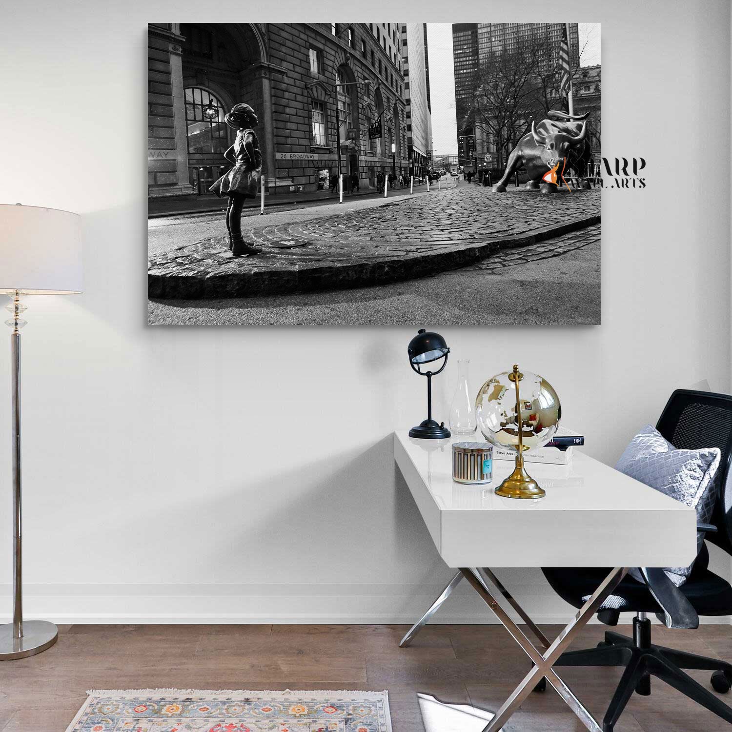 Charging Bull And Fearless Girl Canvas Wall Art