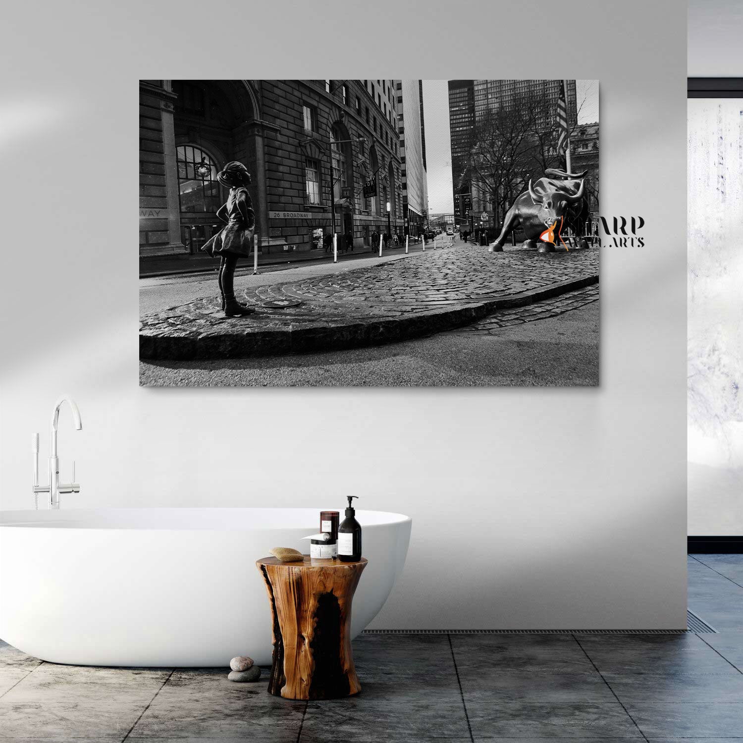 Charging Bull And Fearless Girl Canvas Wall Art