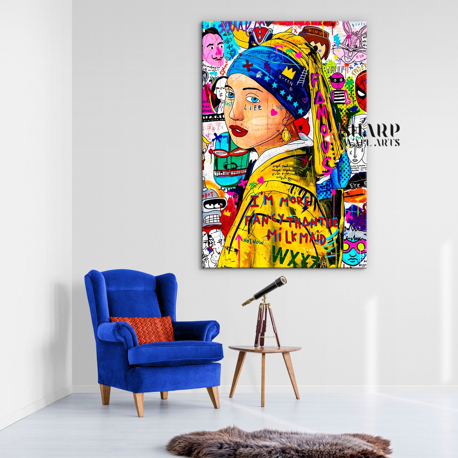 Girl With A Pearl Earring Pop Art Canvas