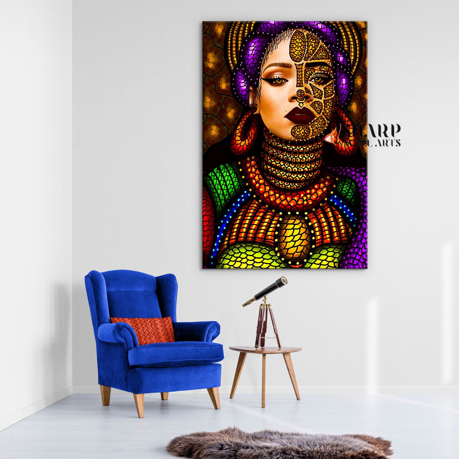 African Tribal Makeup Canvas Wall Art