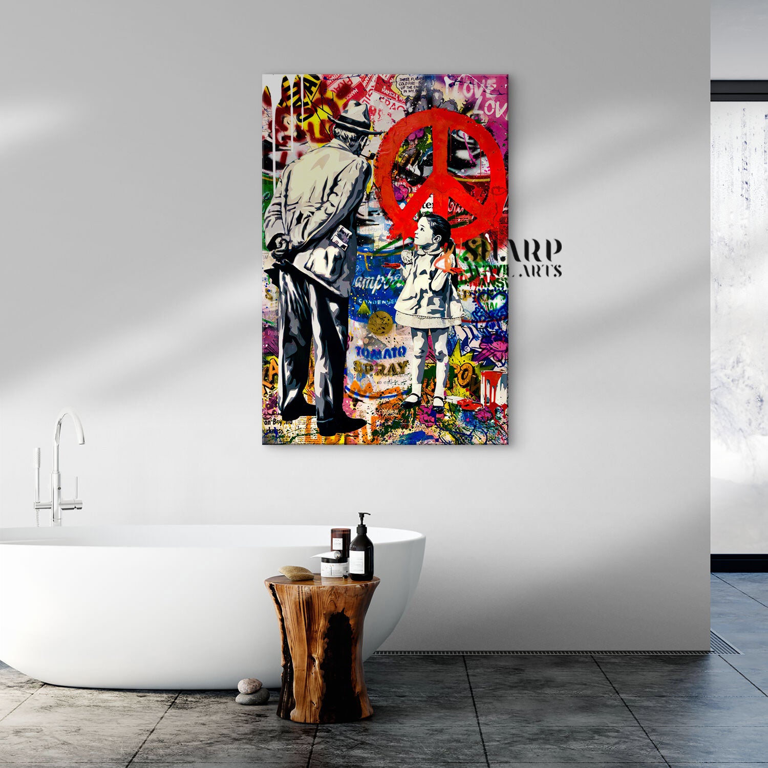Caught Red Handed Peace Canvas Wall Art