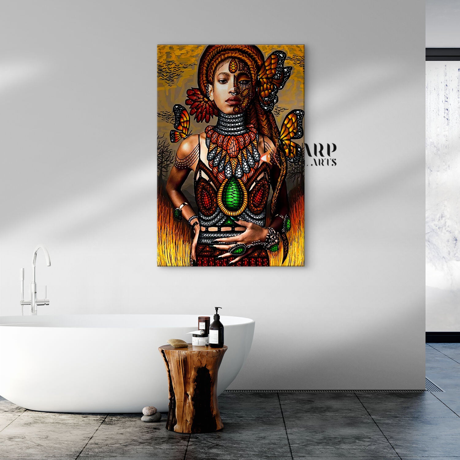 African Traditional Tribal Woman Canvas Wall Art