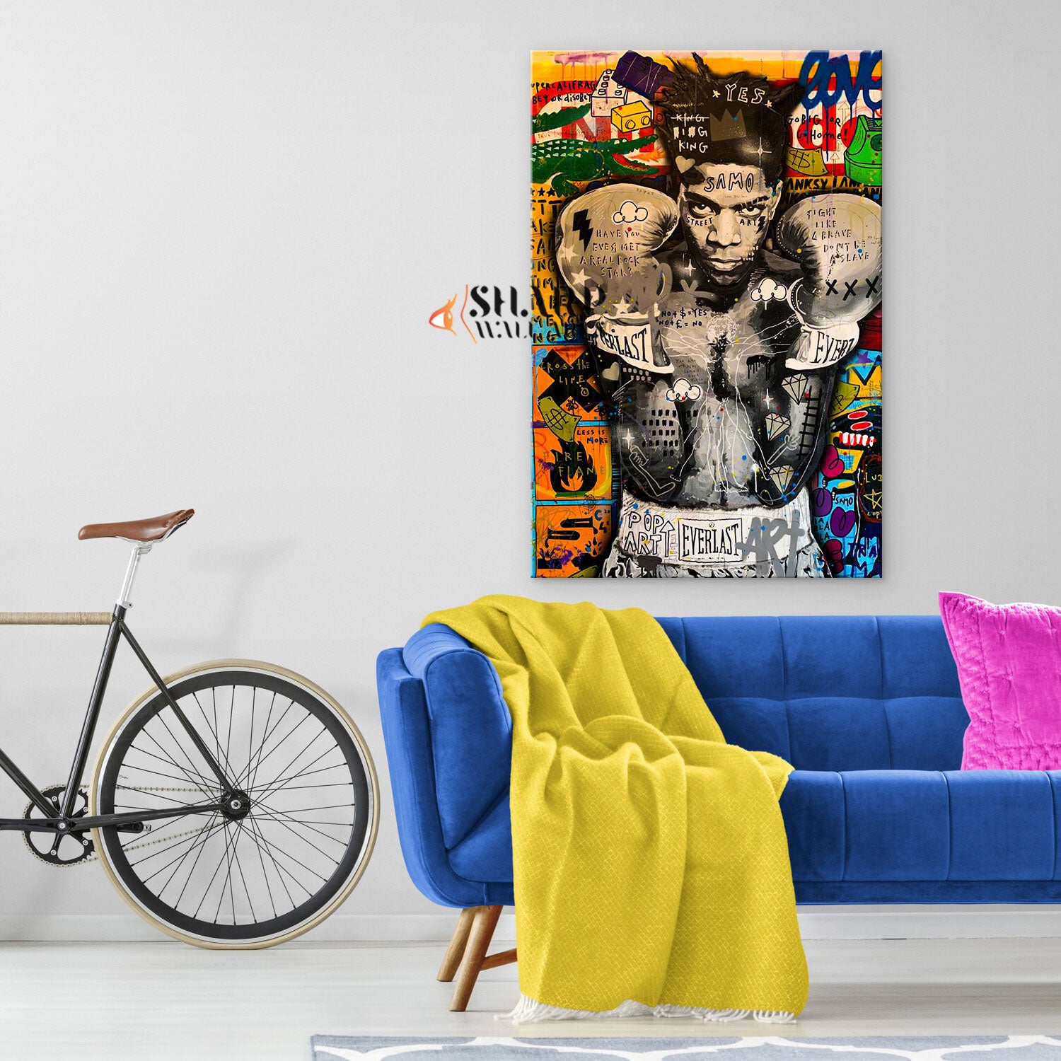 Jean Michel Basquiat Boxer Canvas Wall Art