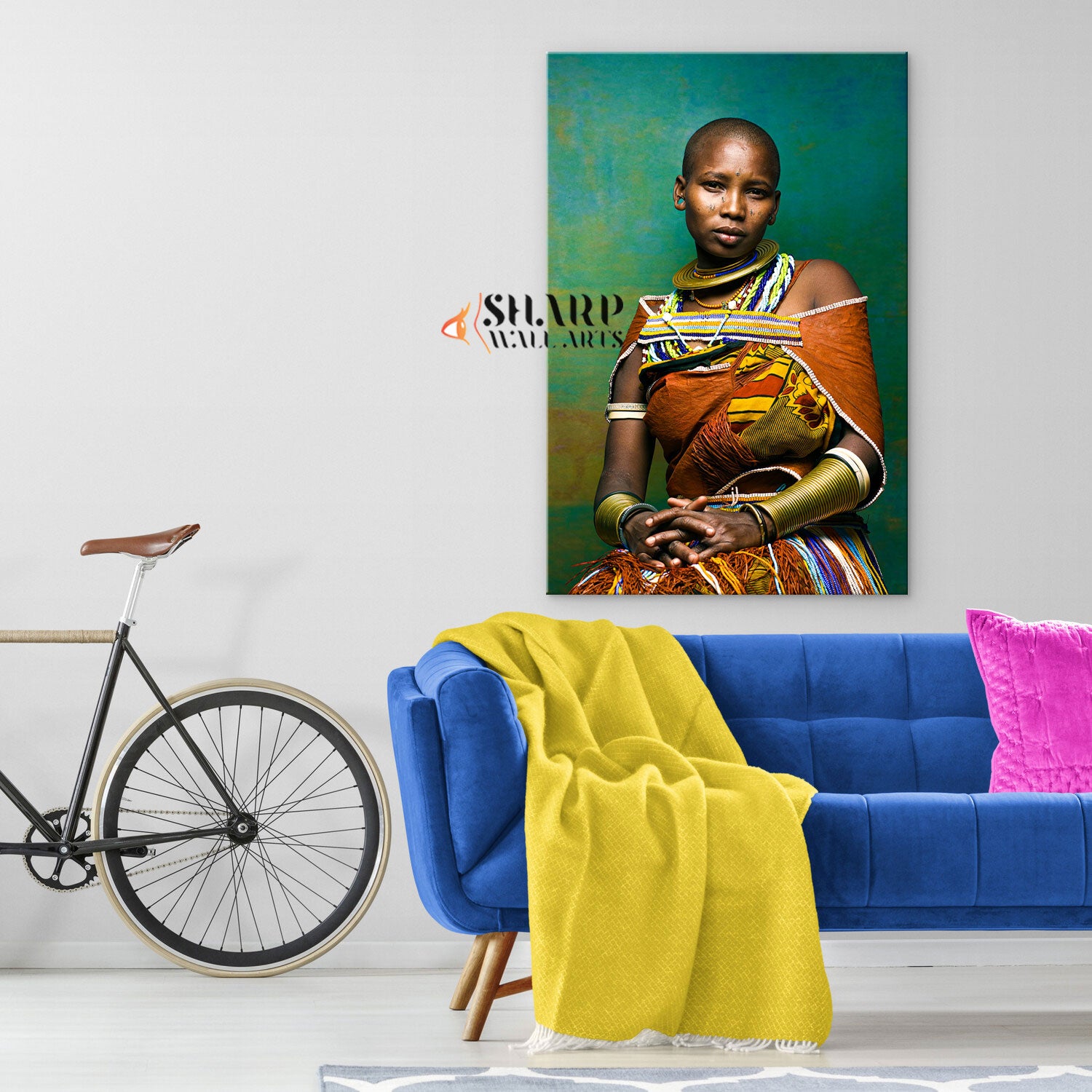 African Tribal Woman Portrait Canvas Wall Art
