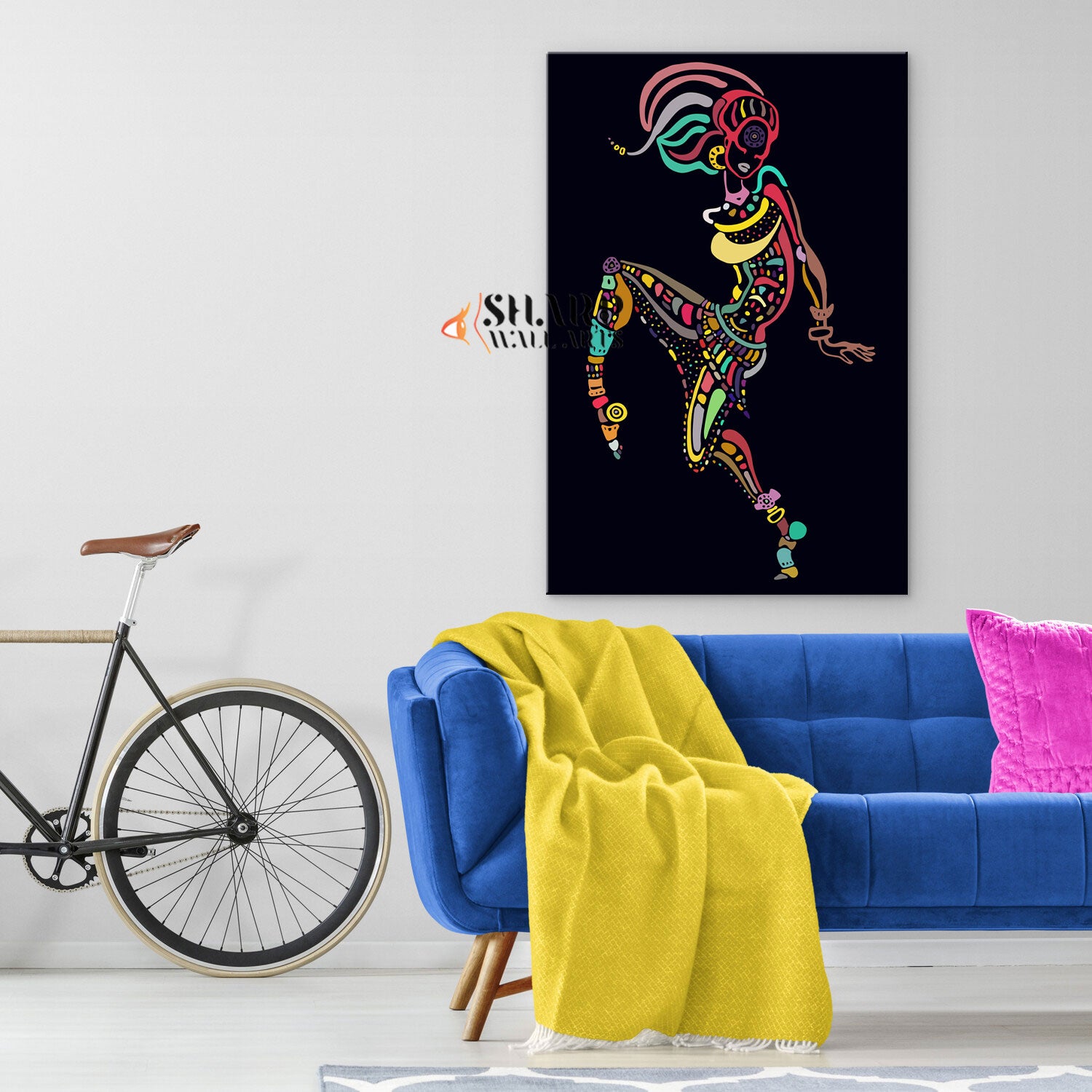 African American Woman Abstract Canvas Wall Art