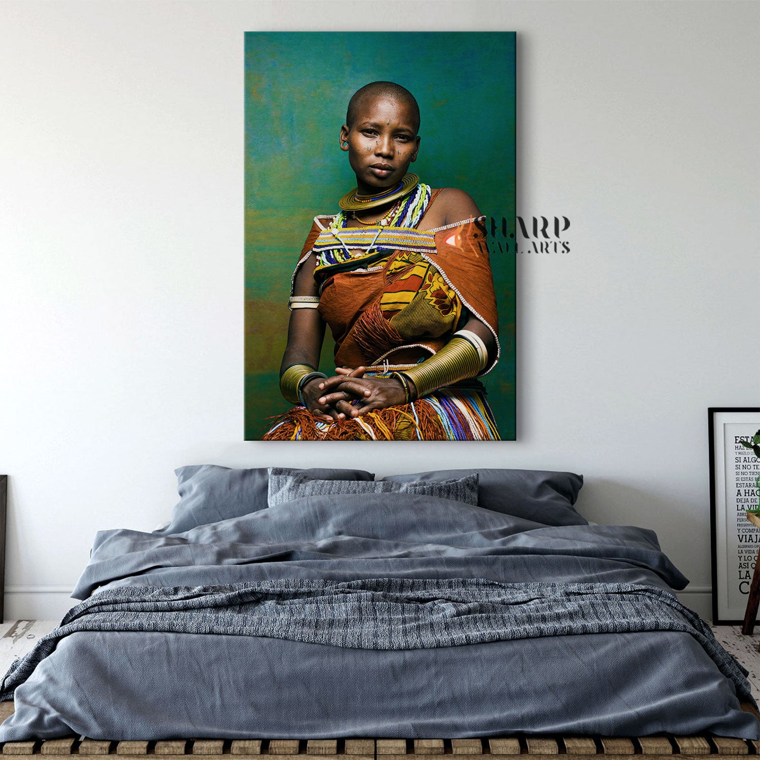 African Tribal Woman Portrait Canvas Wall Art