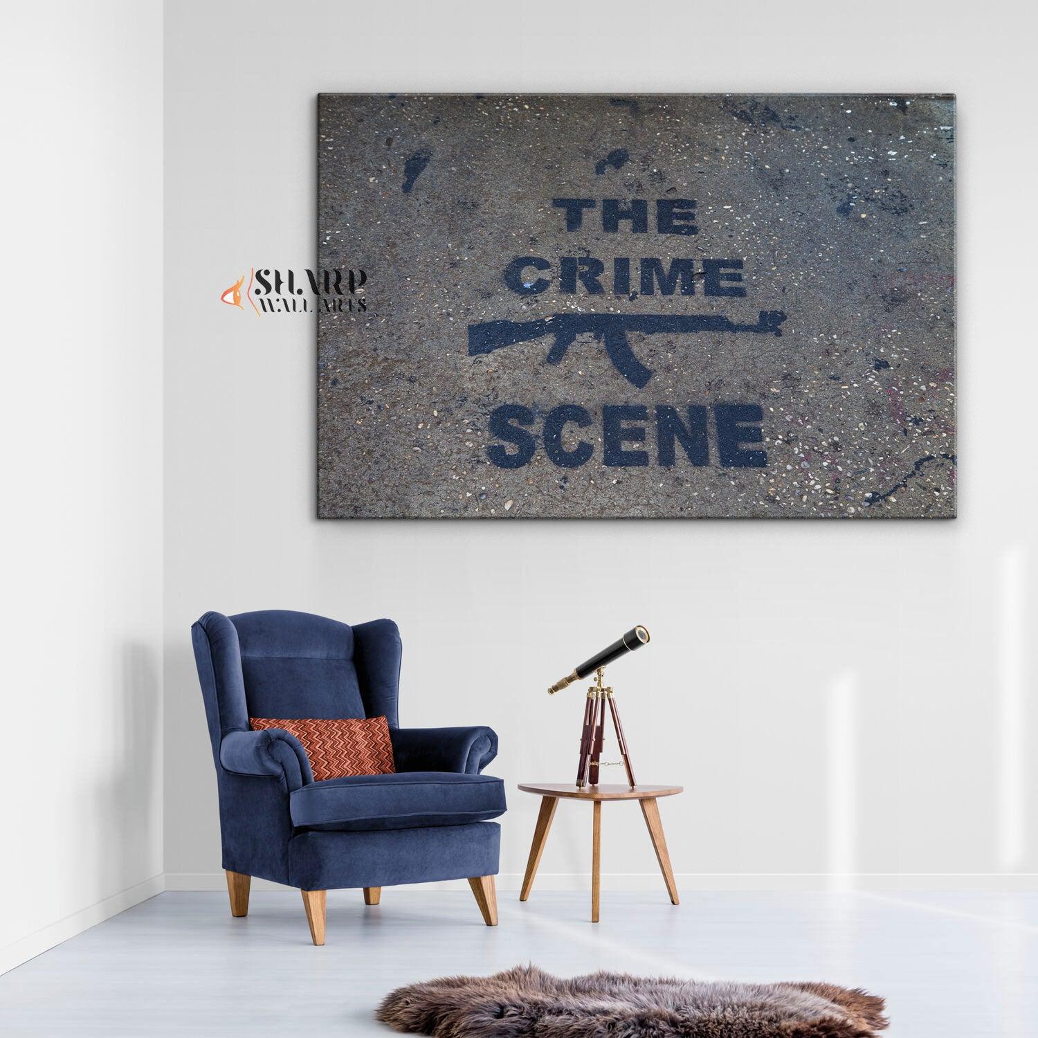 Banksy Wall Art - The Crime Scene - SharpWallArts
