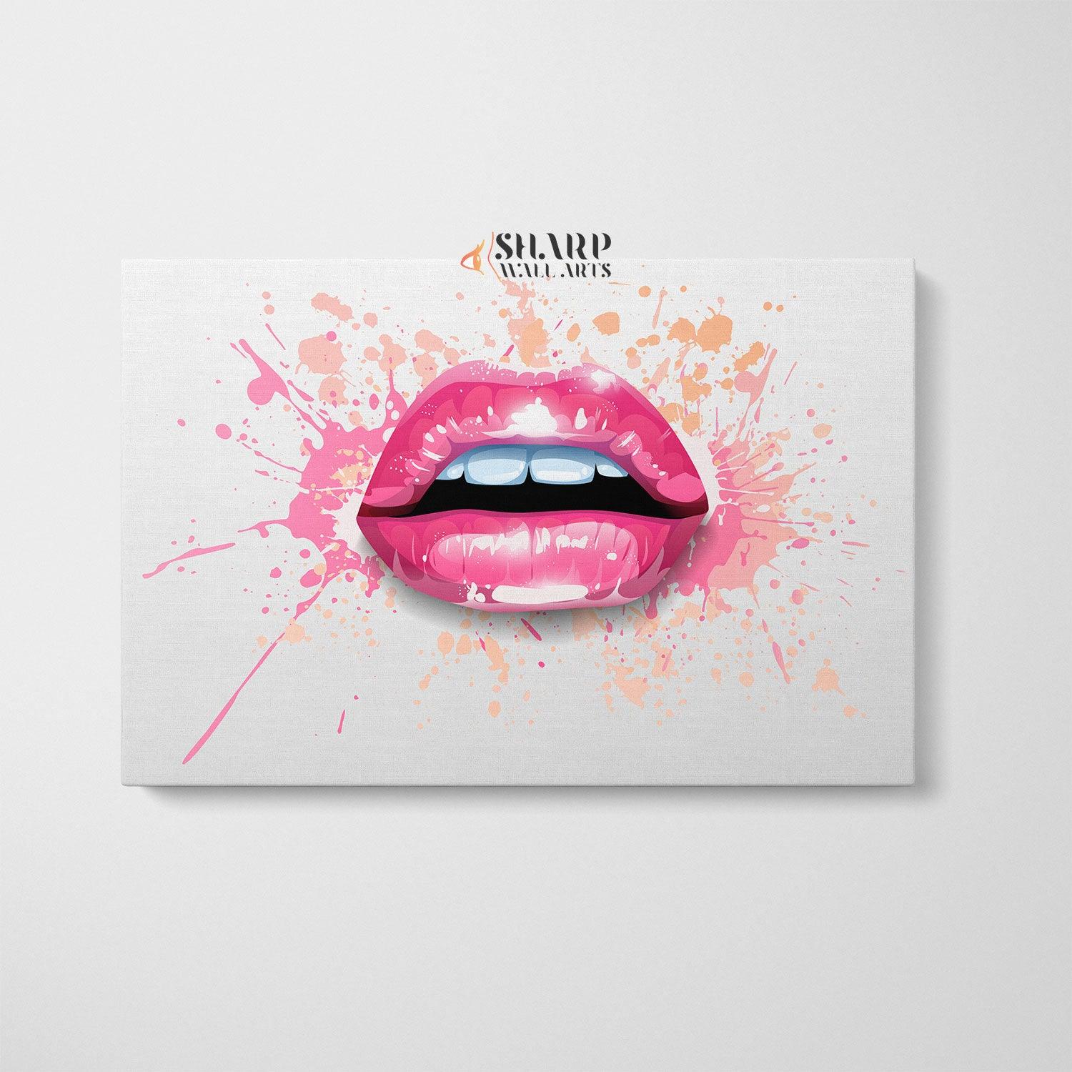 Pink Lips - Fashion Wall Art - SharpWallArts