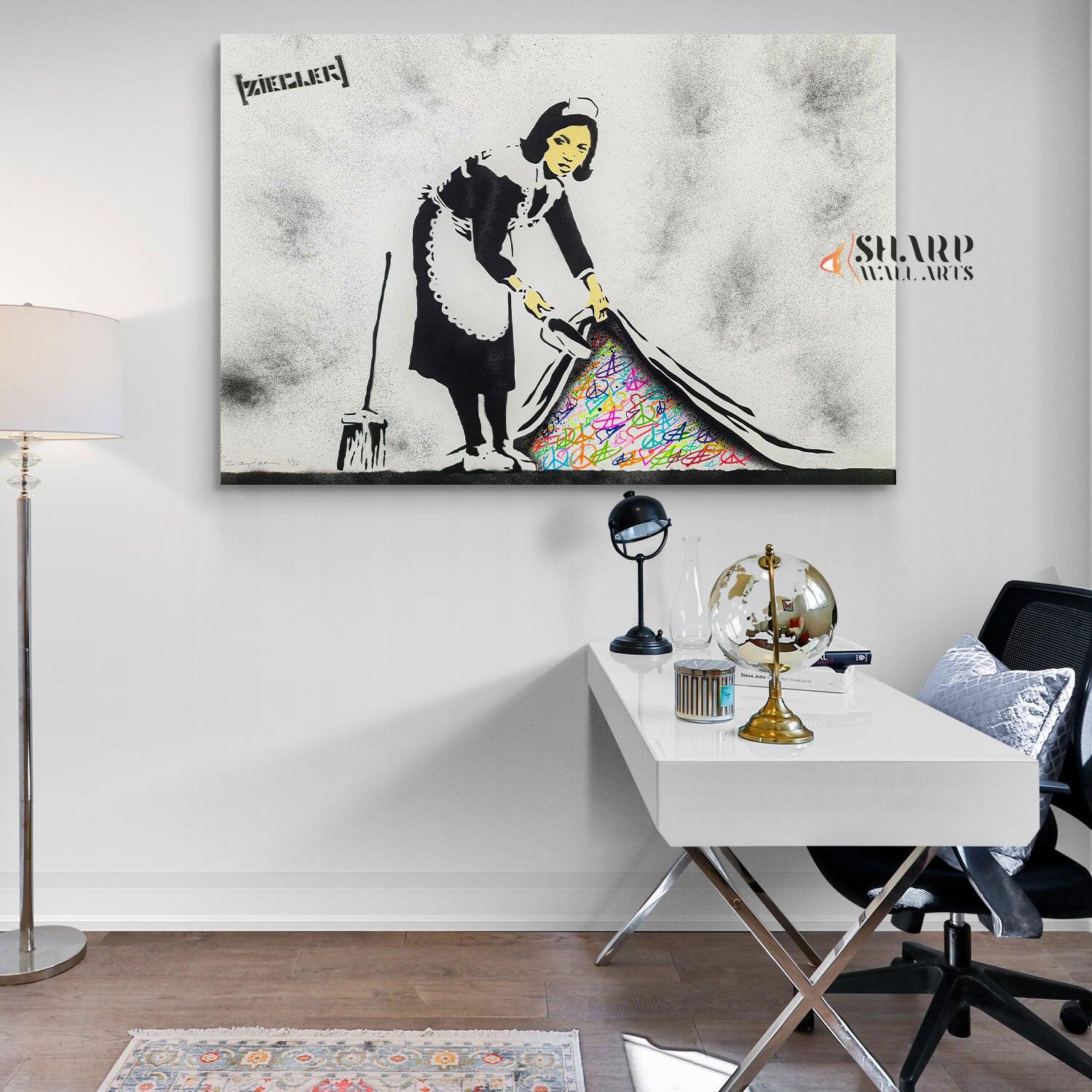 Banksy Sweep It Under Canvas Wall Art - SharpWallArts