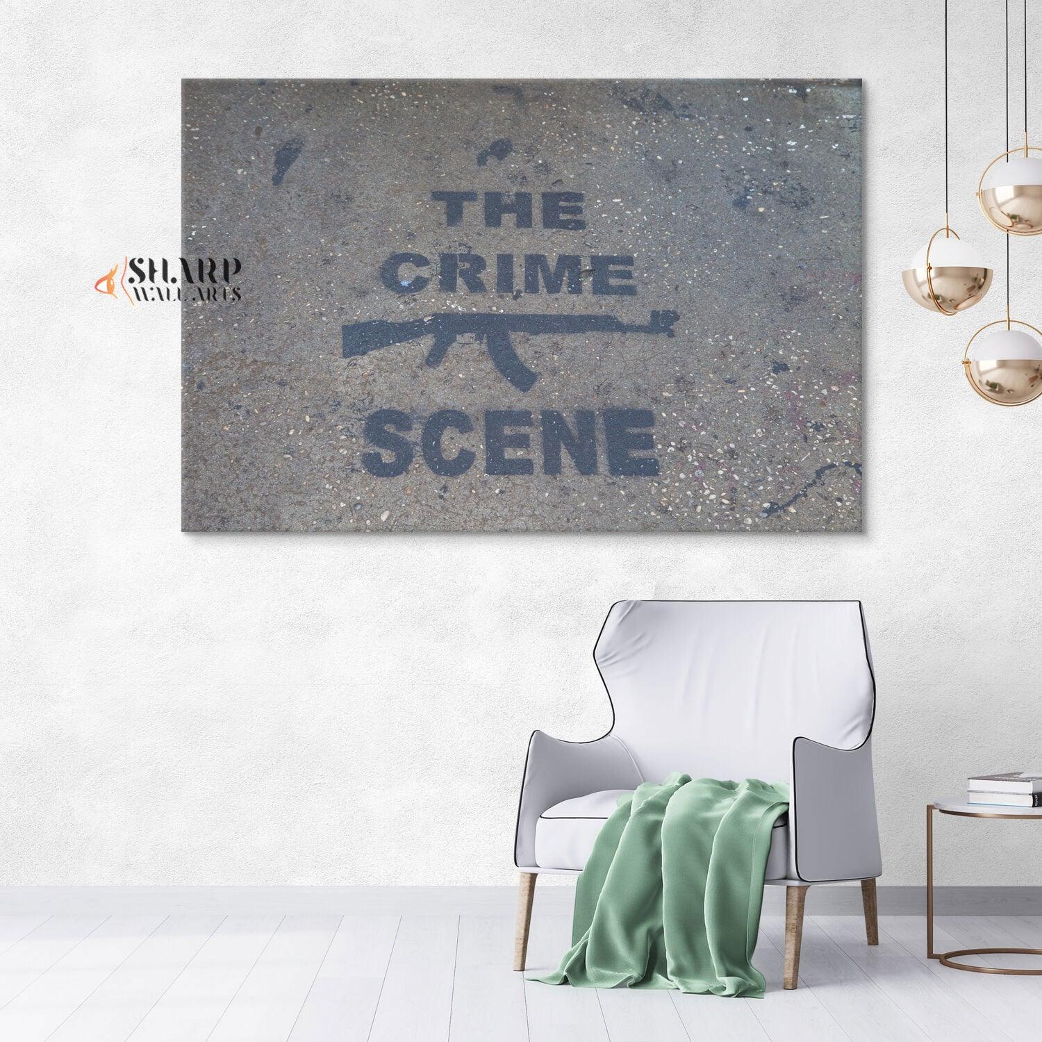 Banksy Wall Art - The Crime Scene - SharpWallArts