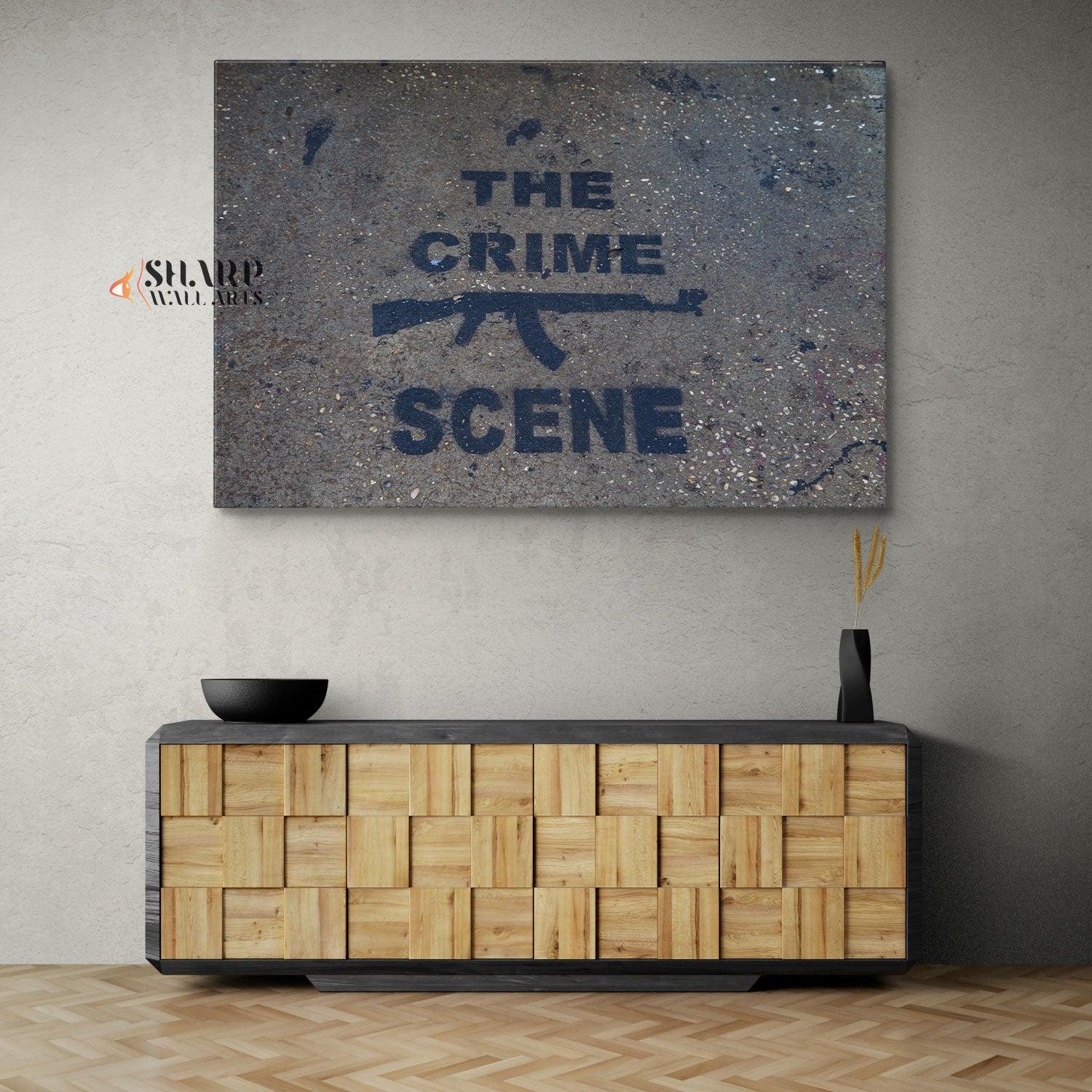 Banksy Wall Art - The Crime Scene - SharpWallArts