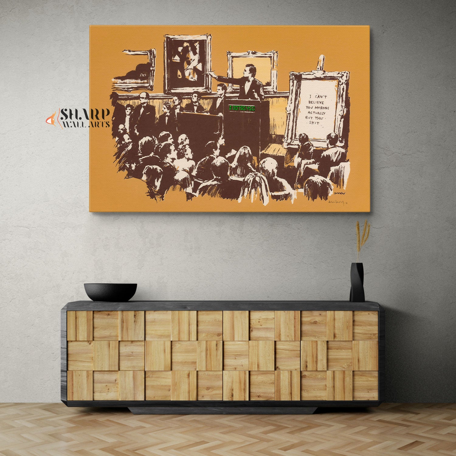 Banksy Morons Canvas Wall Art