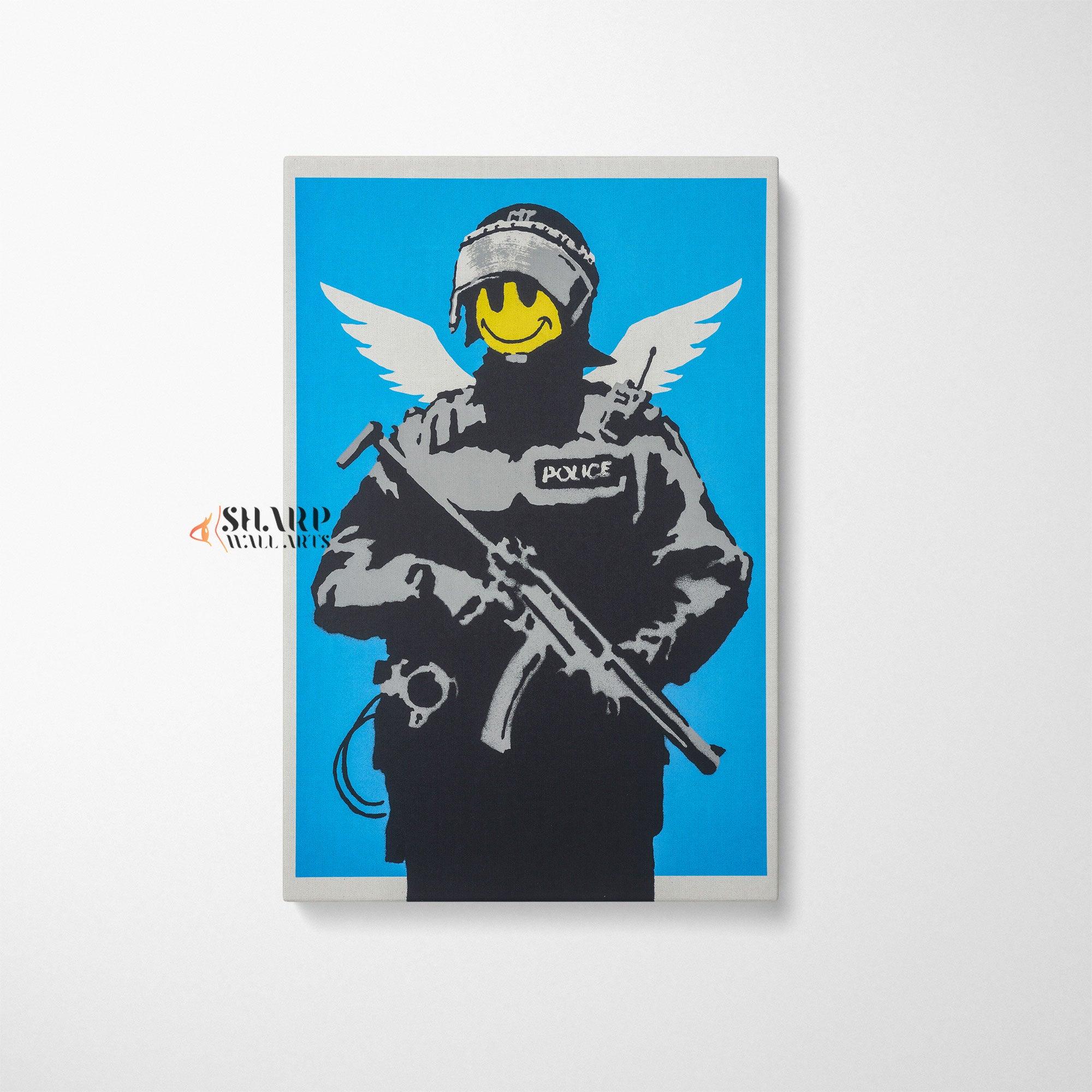 Banksy - Flying Copper Wall Art - SharpWallArts