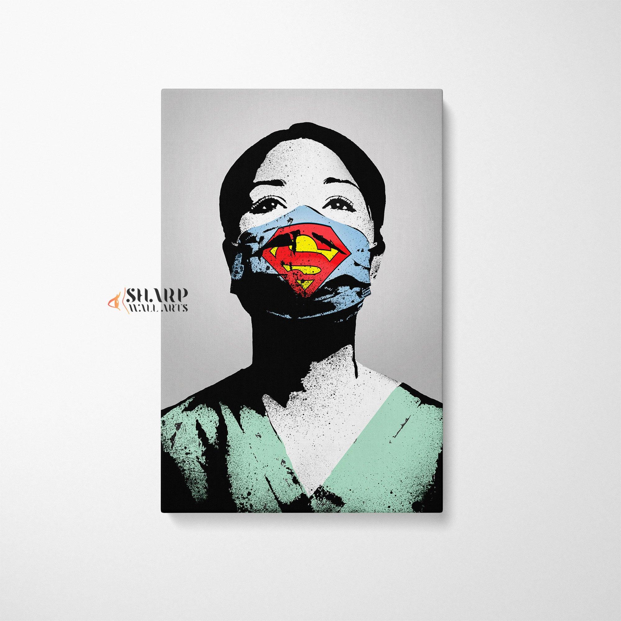 Banksy - Super Nurse Wall Art Canvas - SharpWallArts