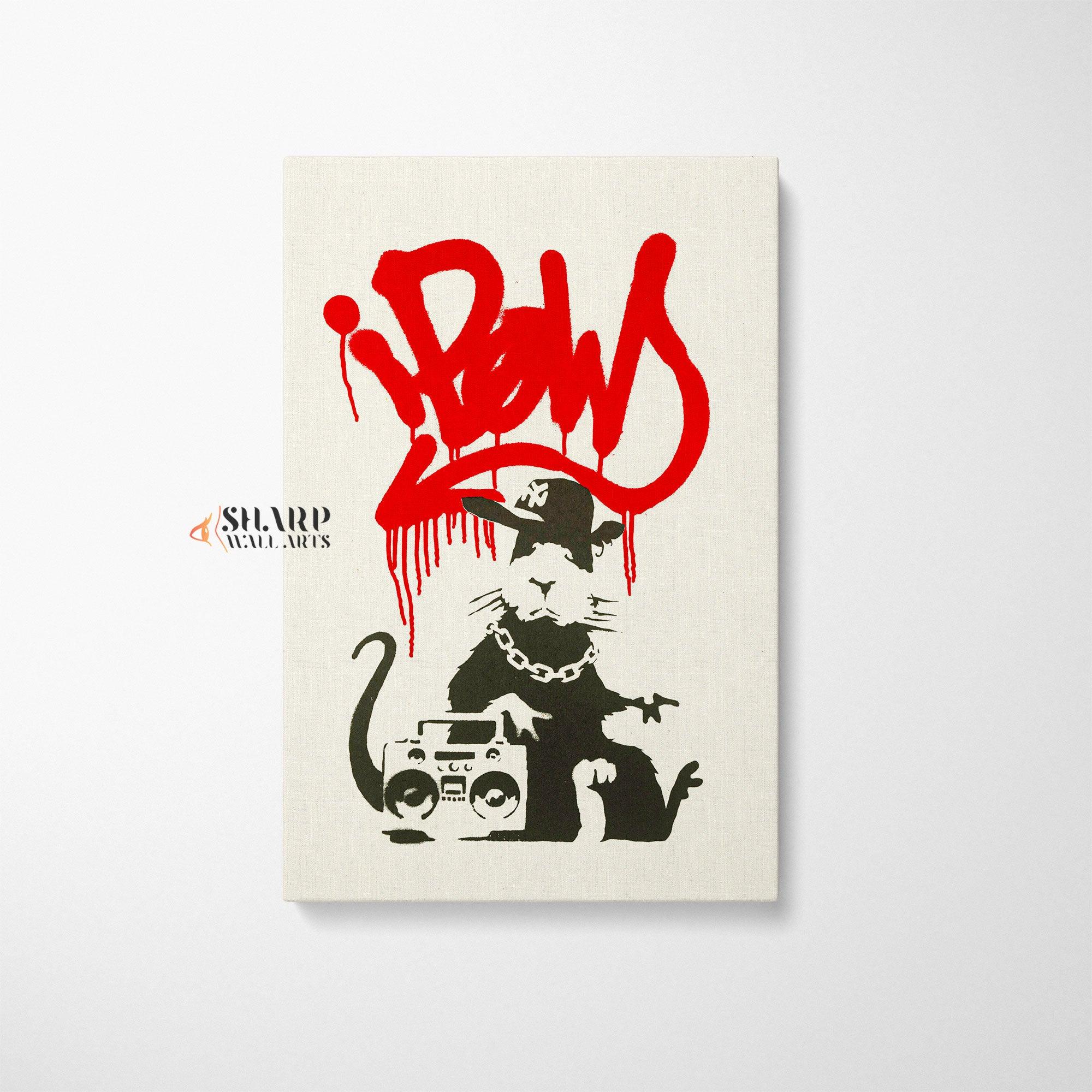 Banksy Gangster Rat Canvas Wall Art - SharpWallArts