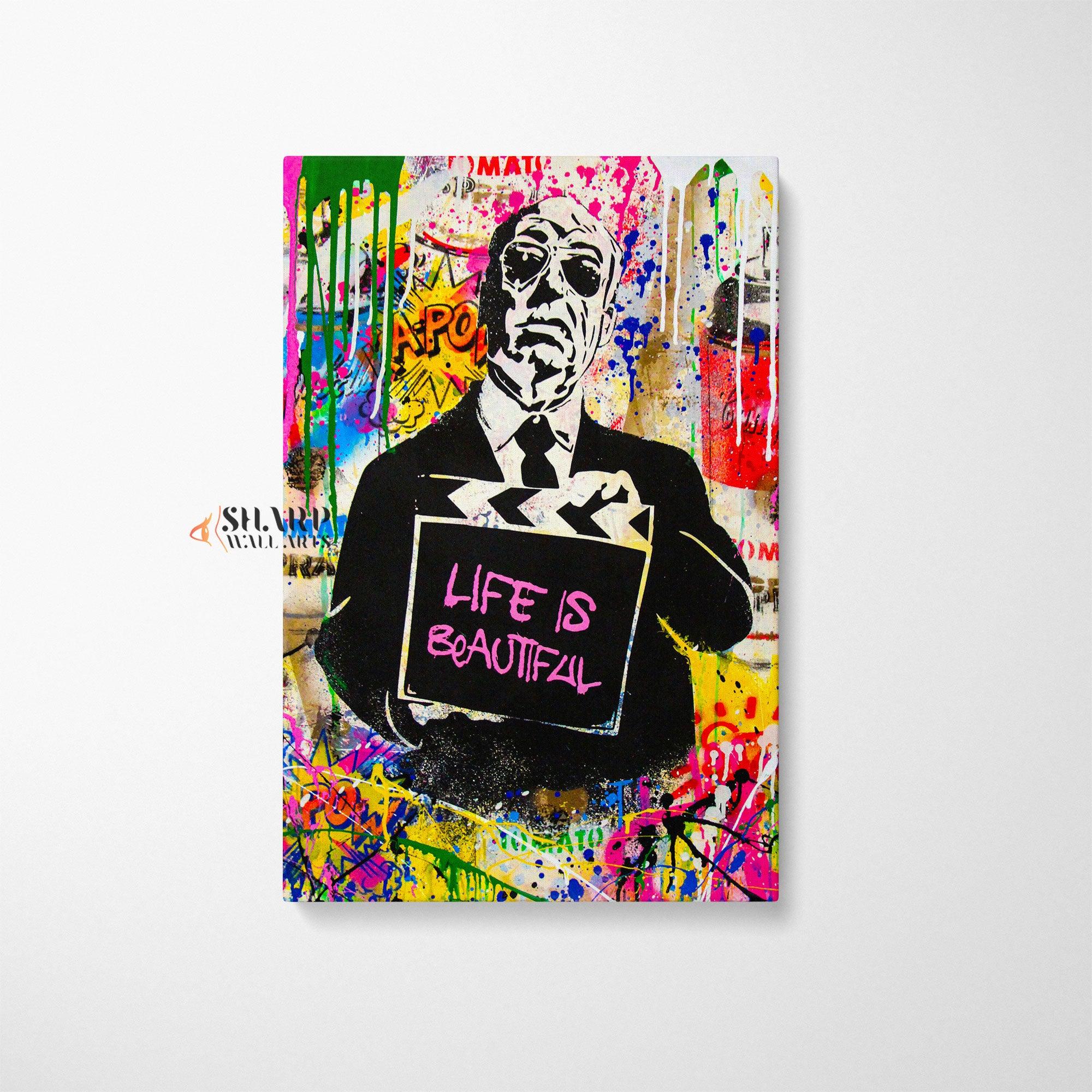 Banksy Hitchcock Canvas Wall Art - SharpWallArts