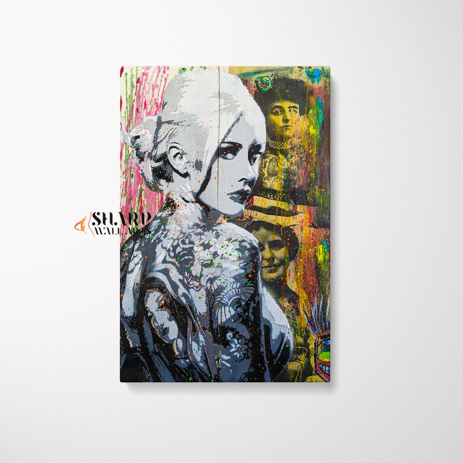 Tattoo Girl Graffiti Canvas Wall Art