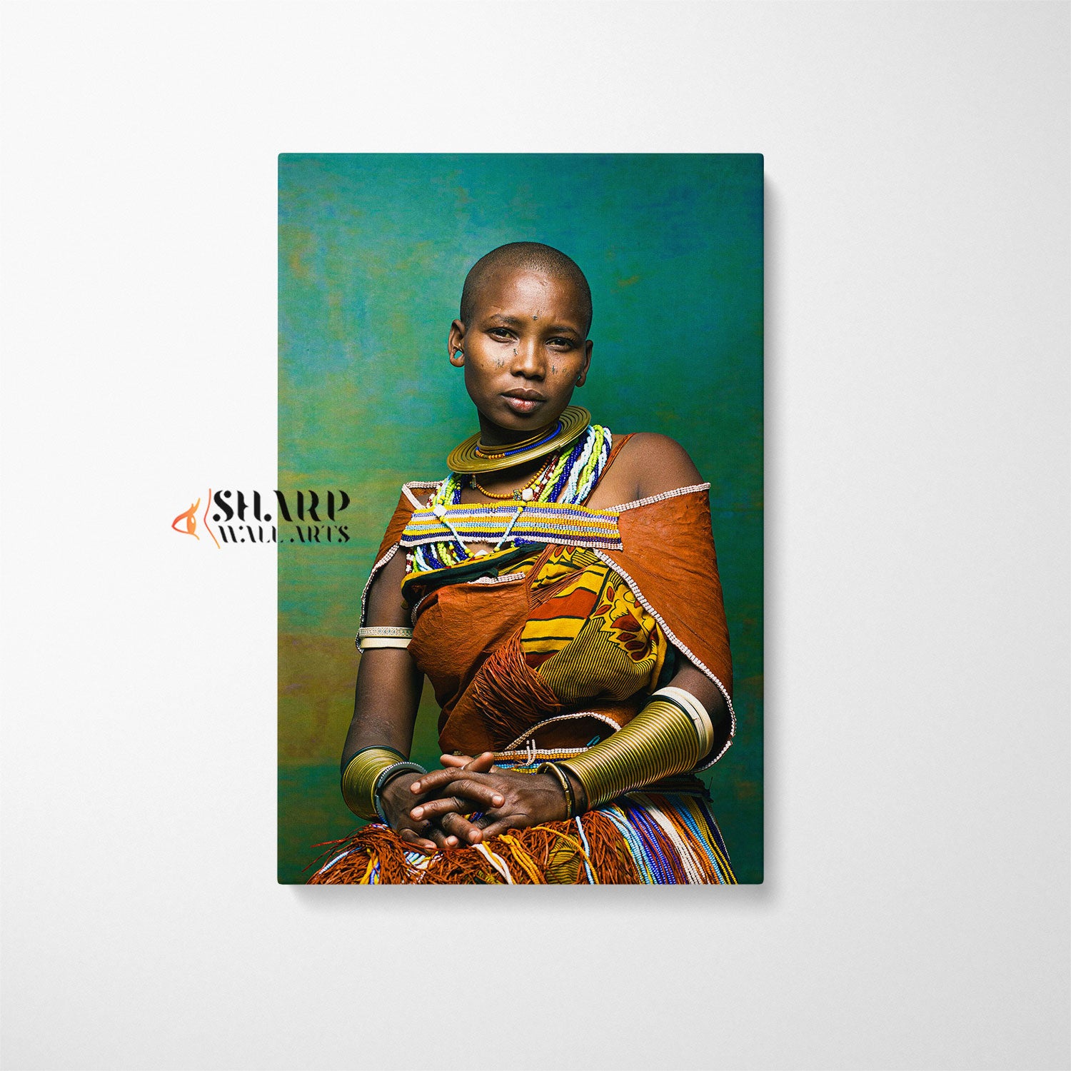 African Tribal Woman Portrait Canvas Wall Art
