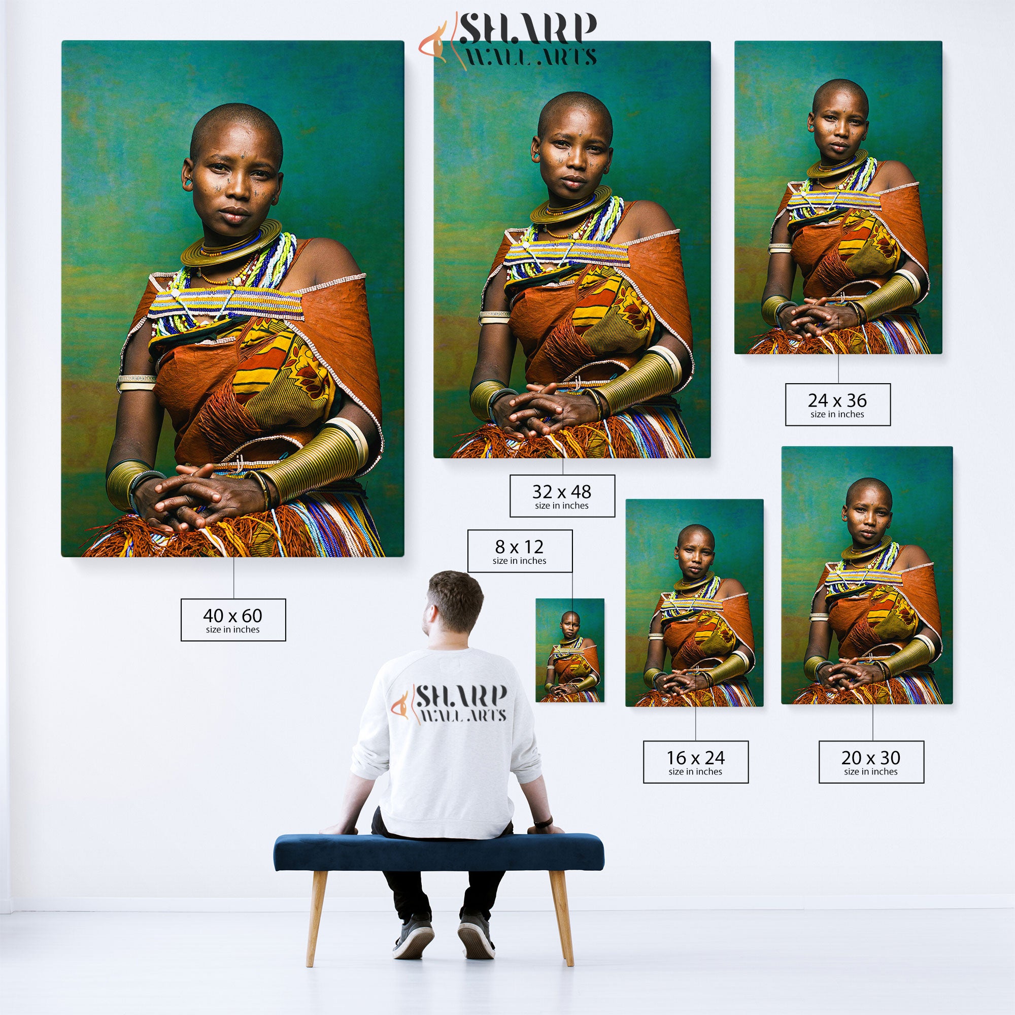 African Tribal Woman Portrait Canvas Wall Art
