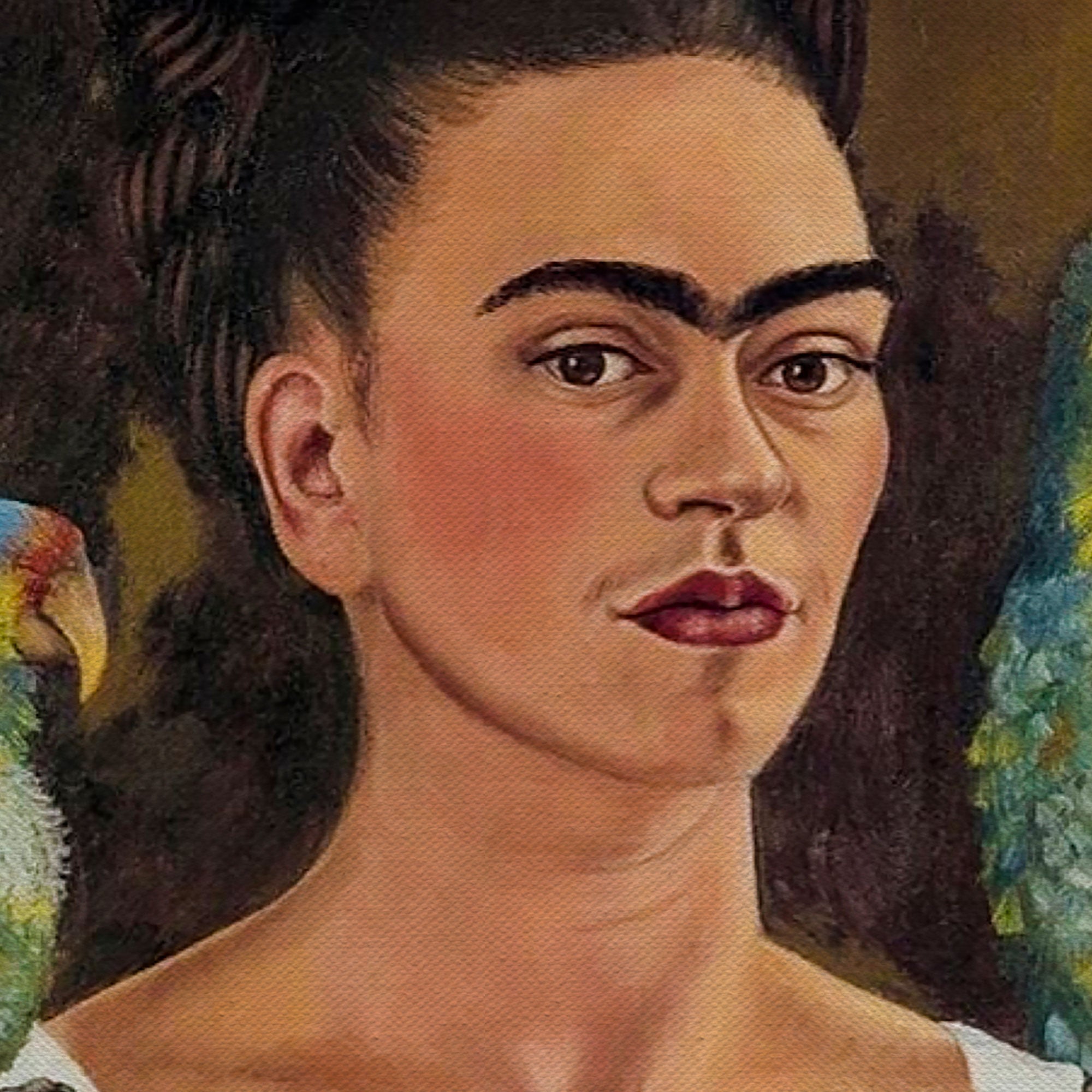 Frida Kahlo Me And My Parrot Canvas Wall Art