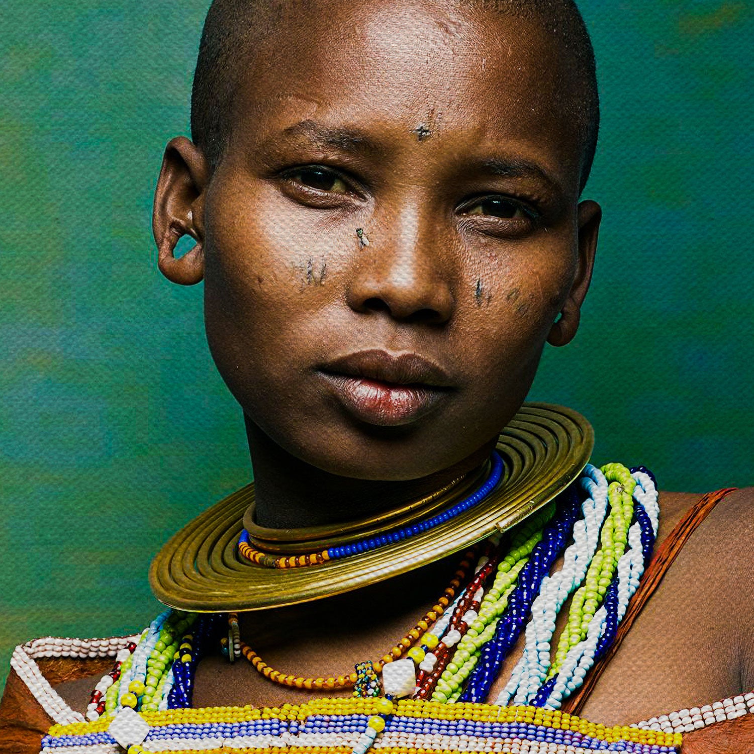 African Tribal Woman Portrait Canvas Wall Art