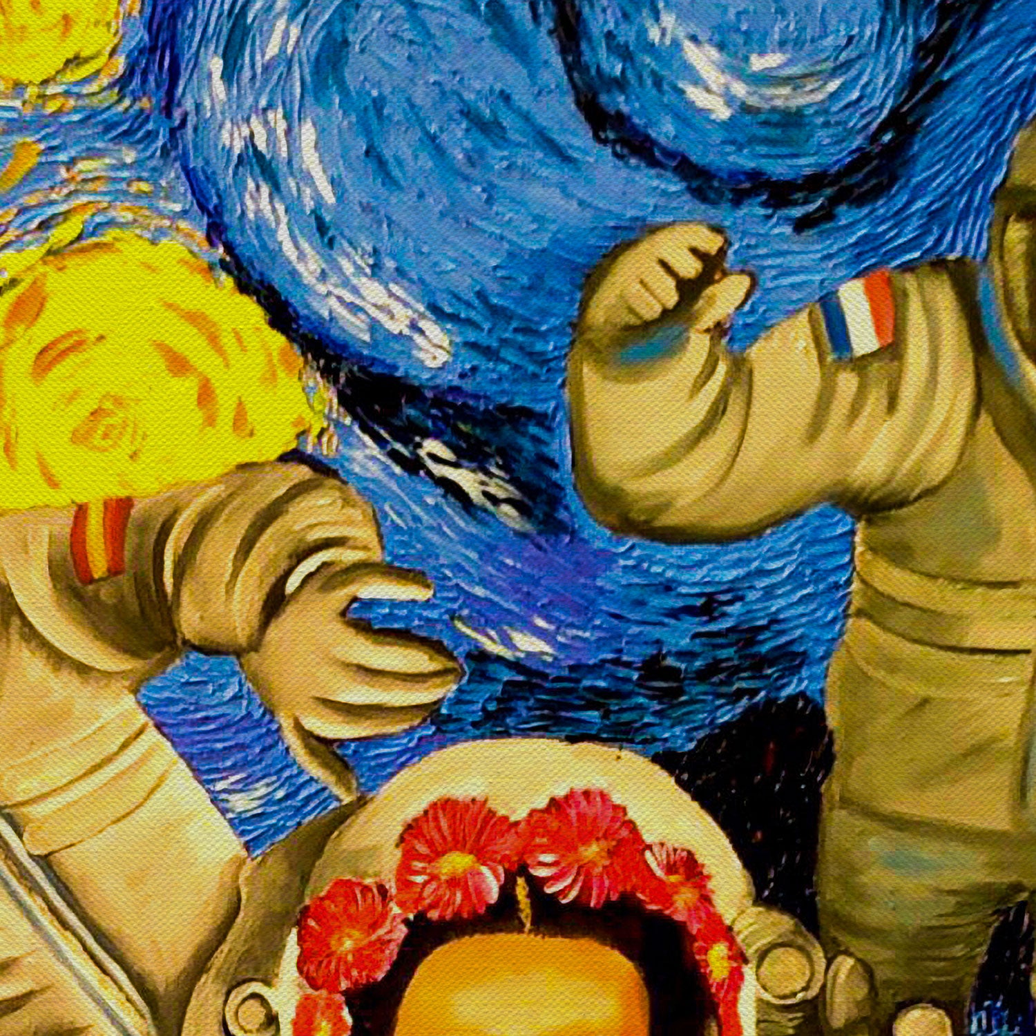 Frida Dali Van Gogh Astronaut Starry Night Canvas Wall Art