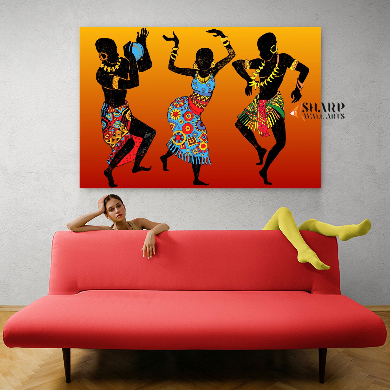 Traditional African Dancers Canvas Wall Art