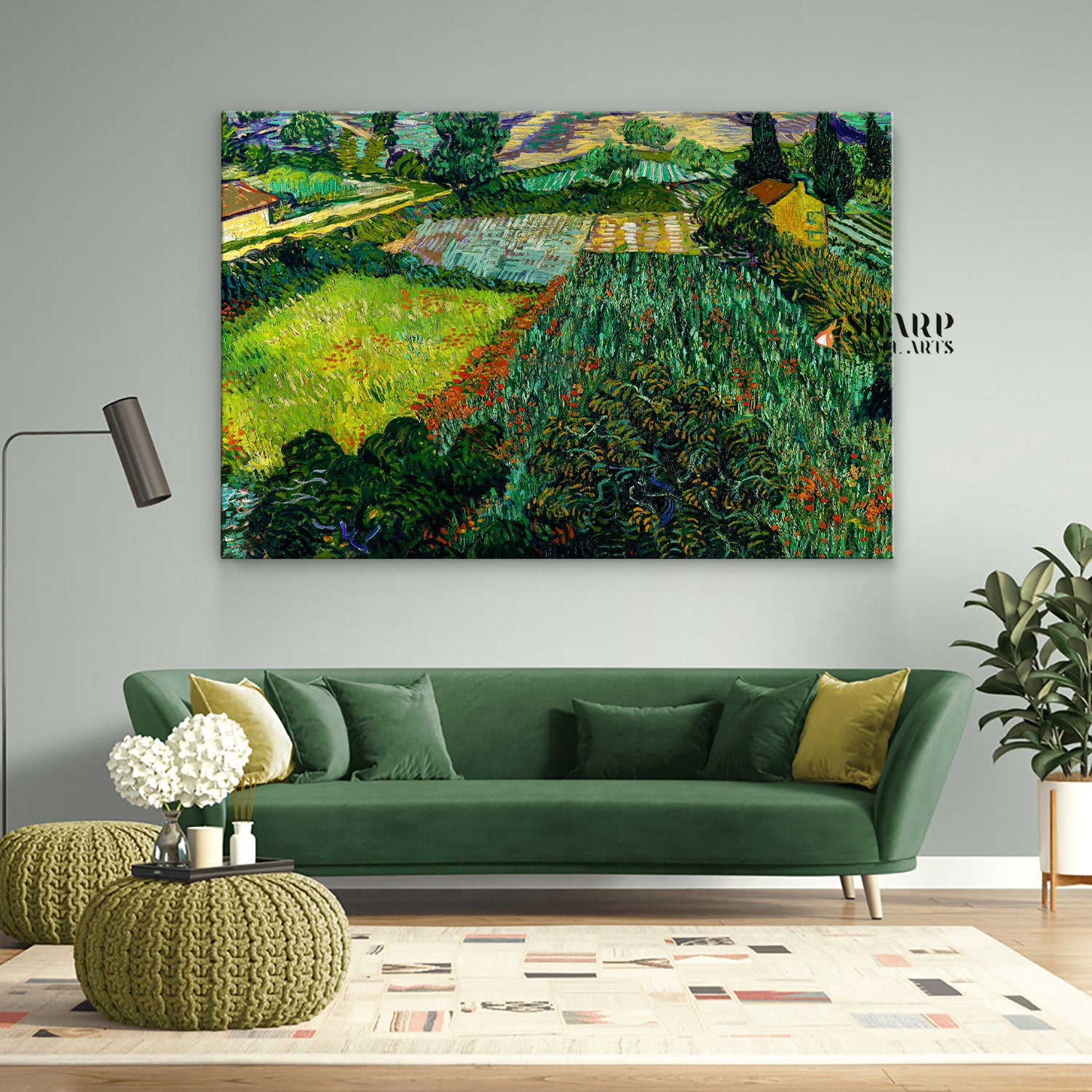 Vincent Van Gogh Field With Poppies Canvas Wall Art