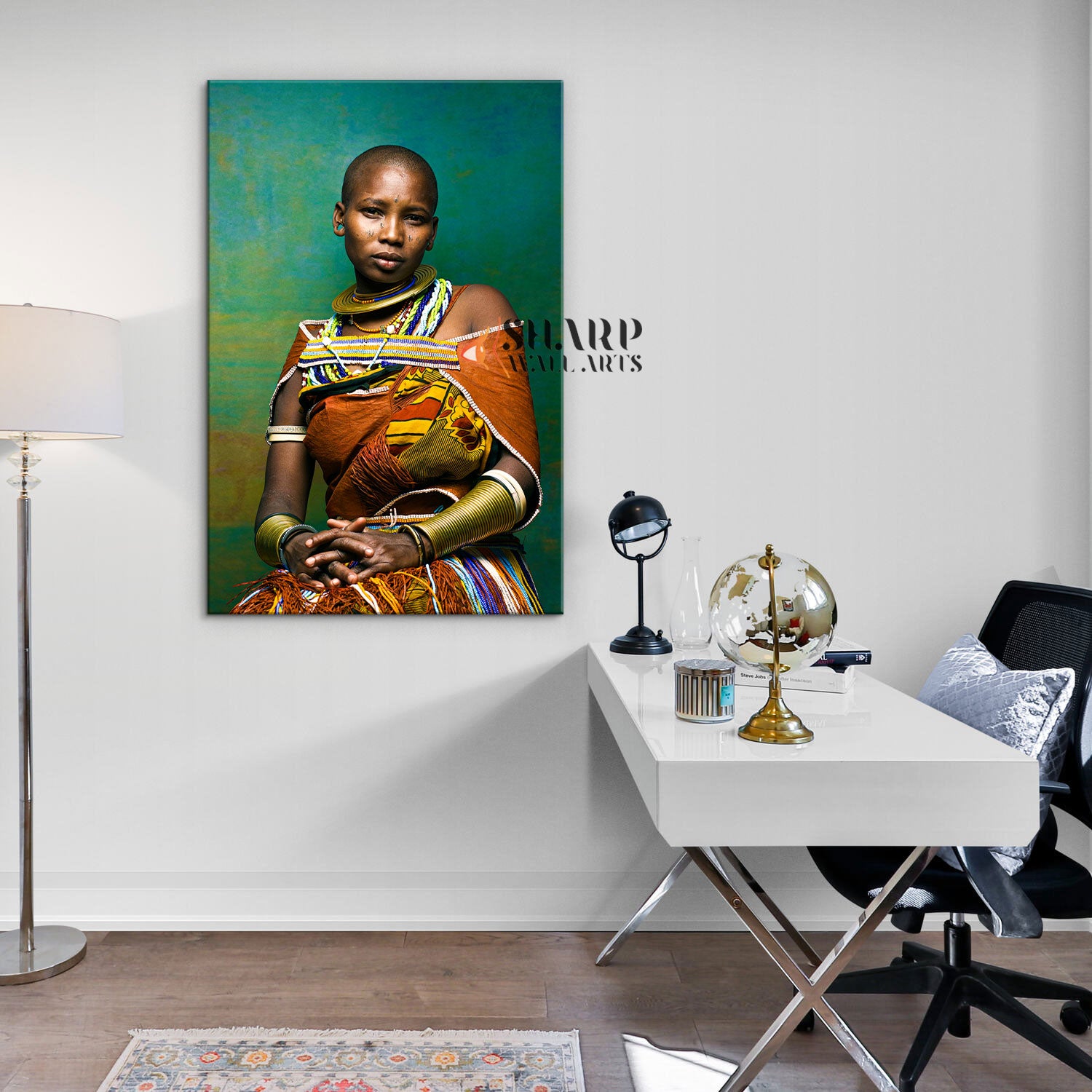 African Tribal Woman Portrait Canvas Wall Art