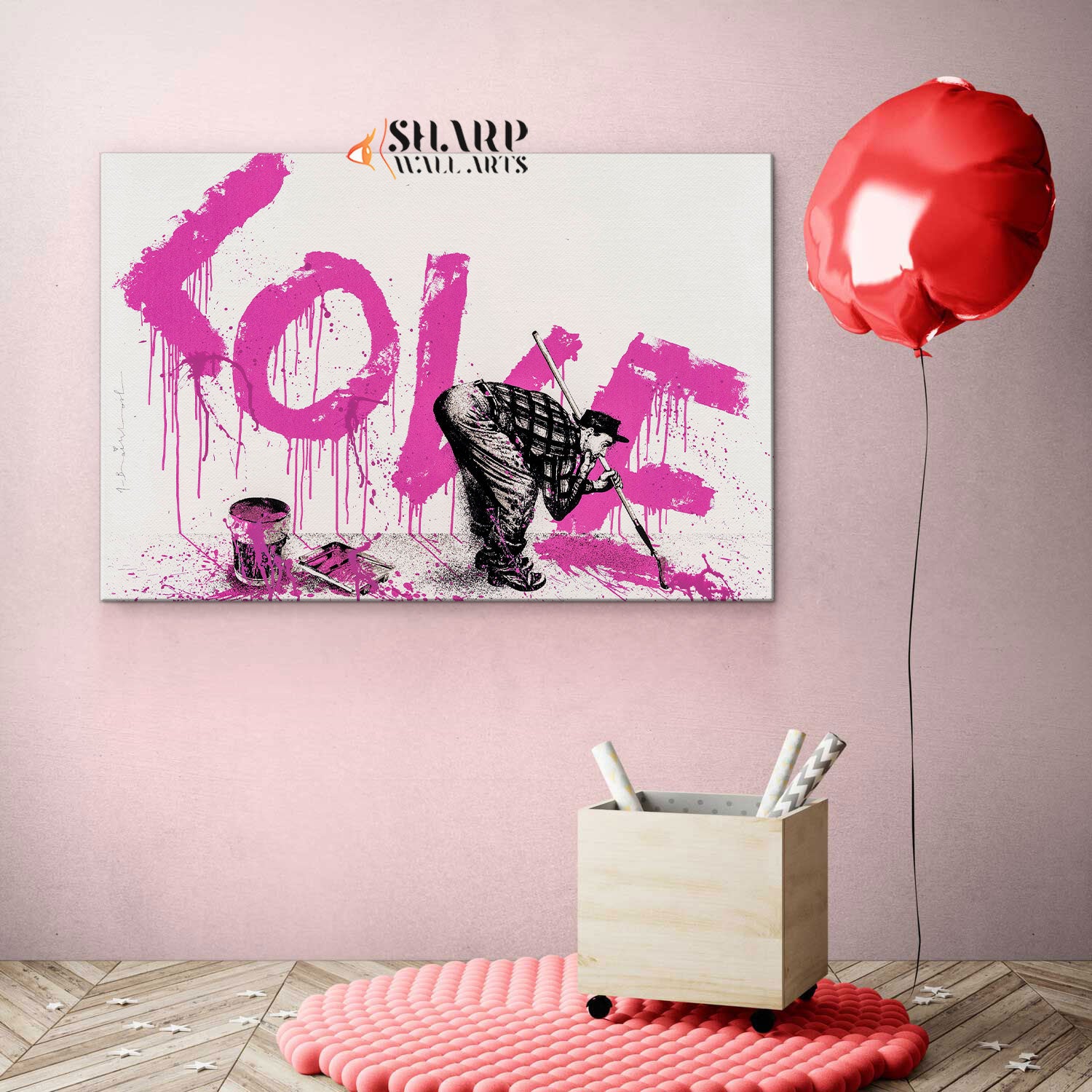 Banksy Love Canvas Wall Art
