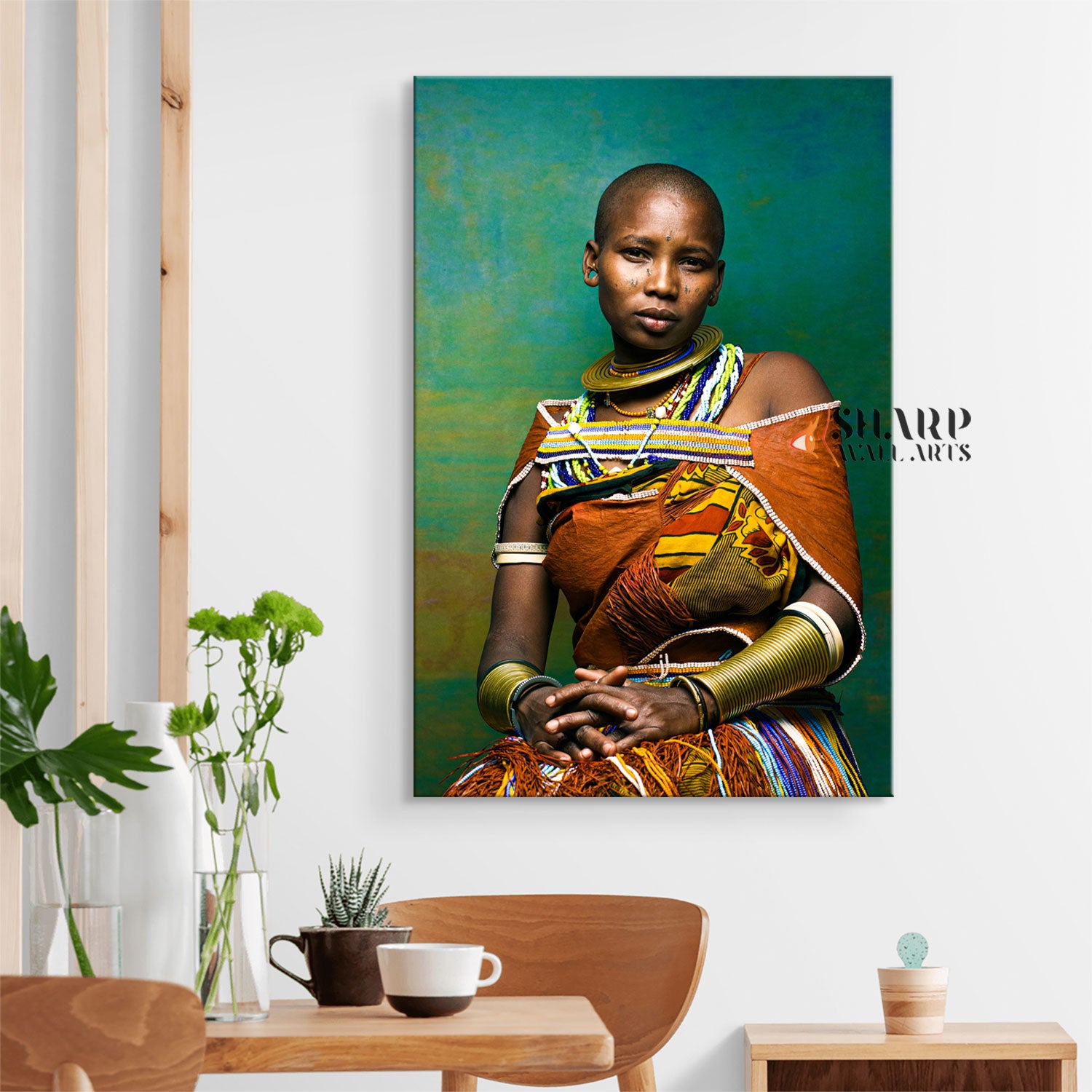 African Tribal Woman Portrait Canvas Wall Art