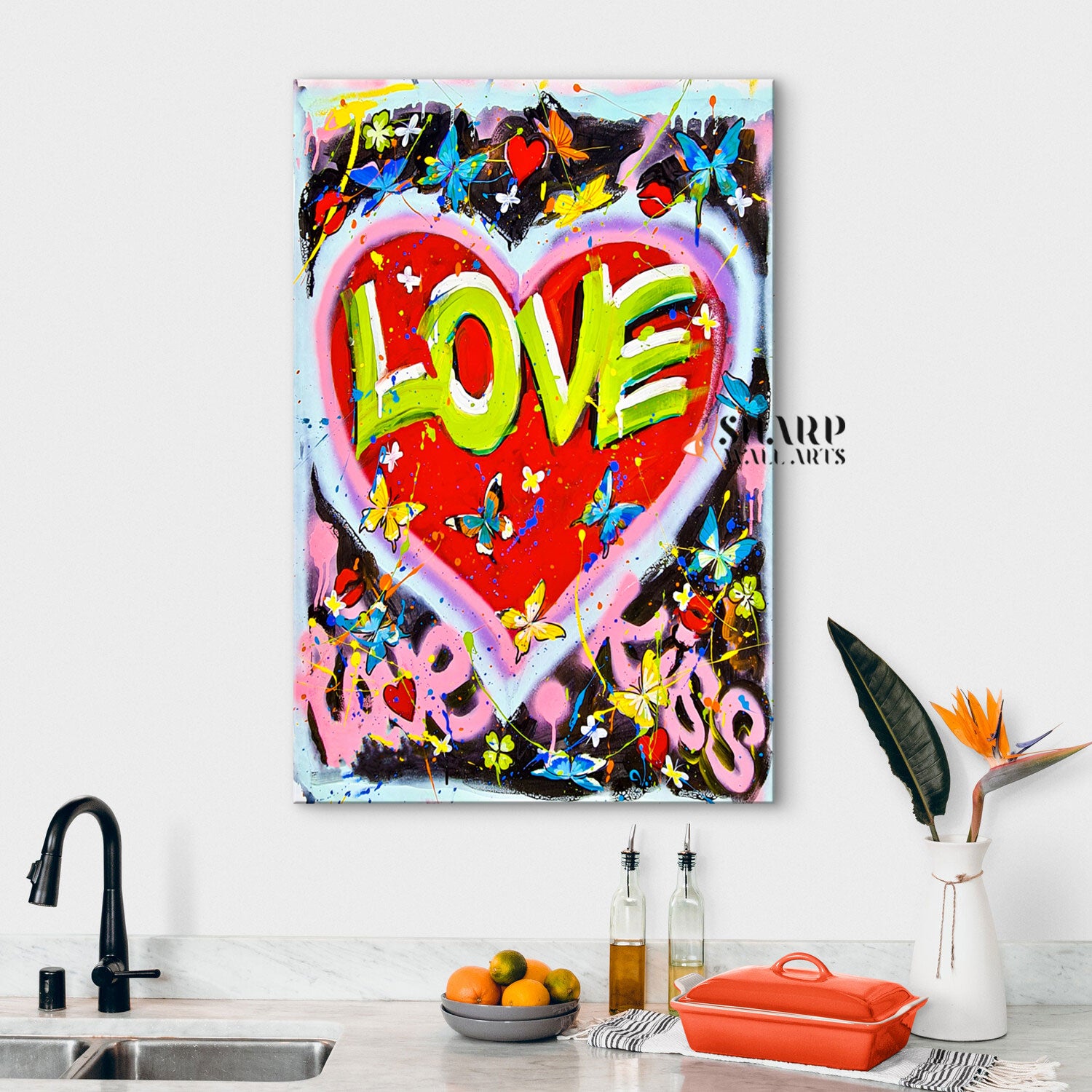 Graffiti Love Canvas Wall Art
