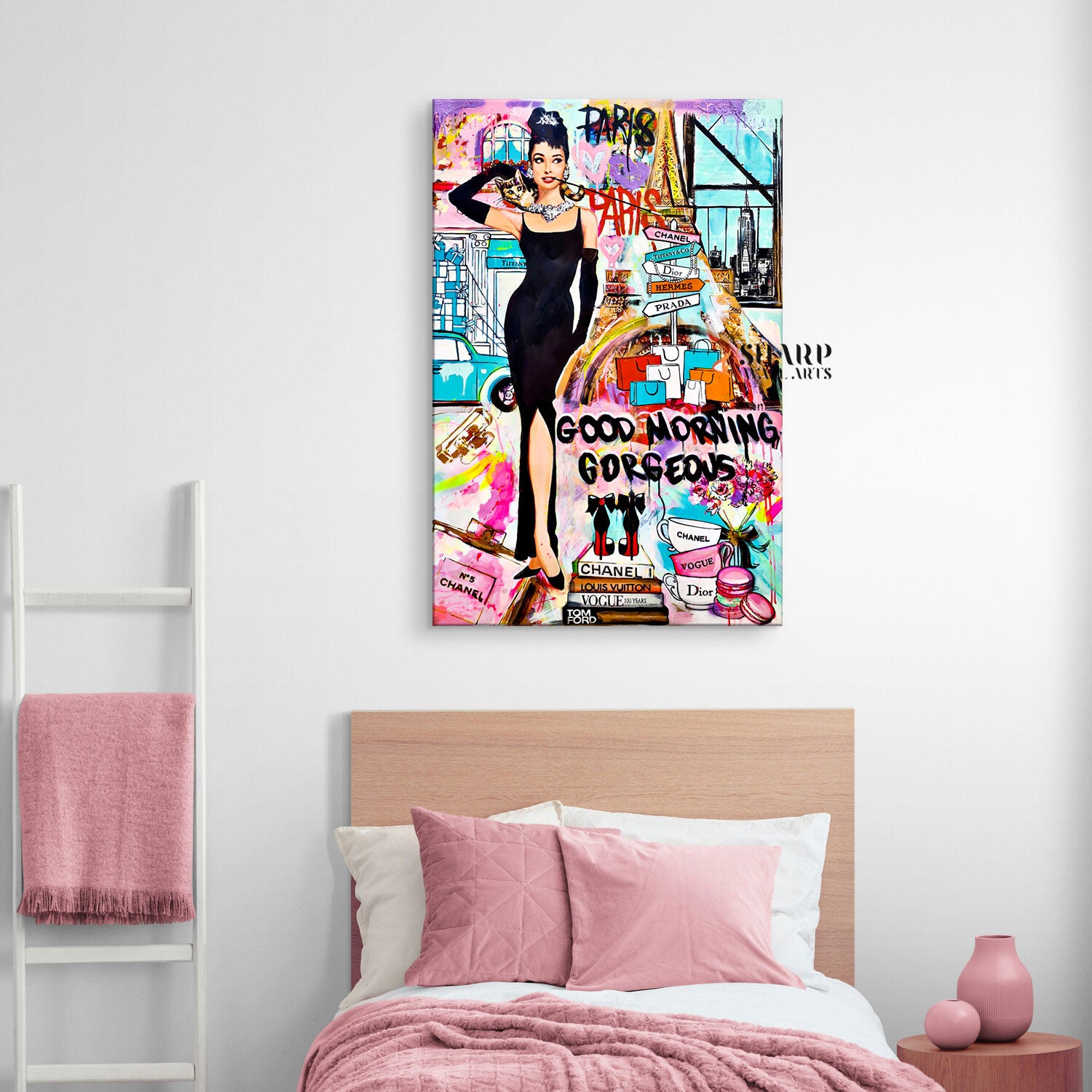 Audrey Hepburn Good Morning Gorgeous Canvas Wall Art