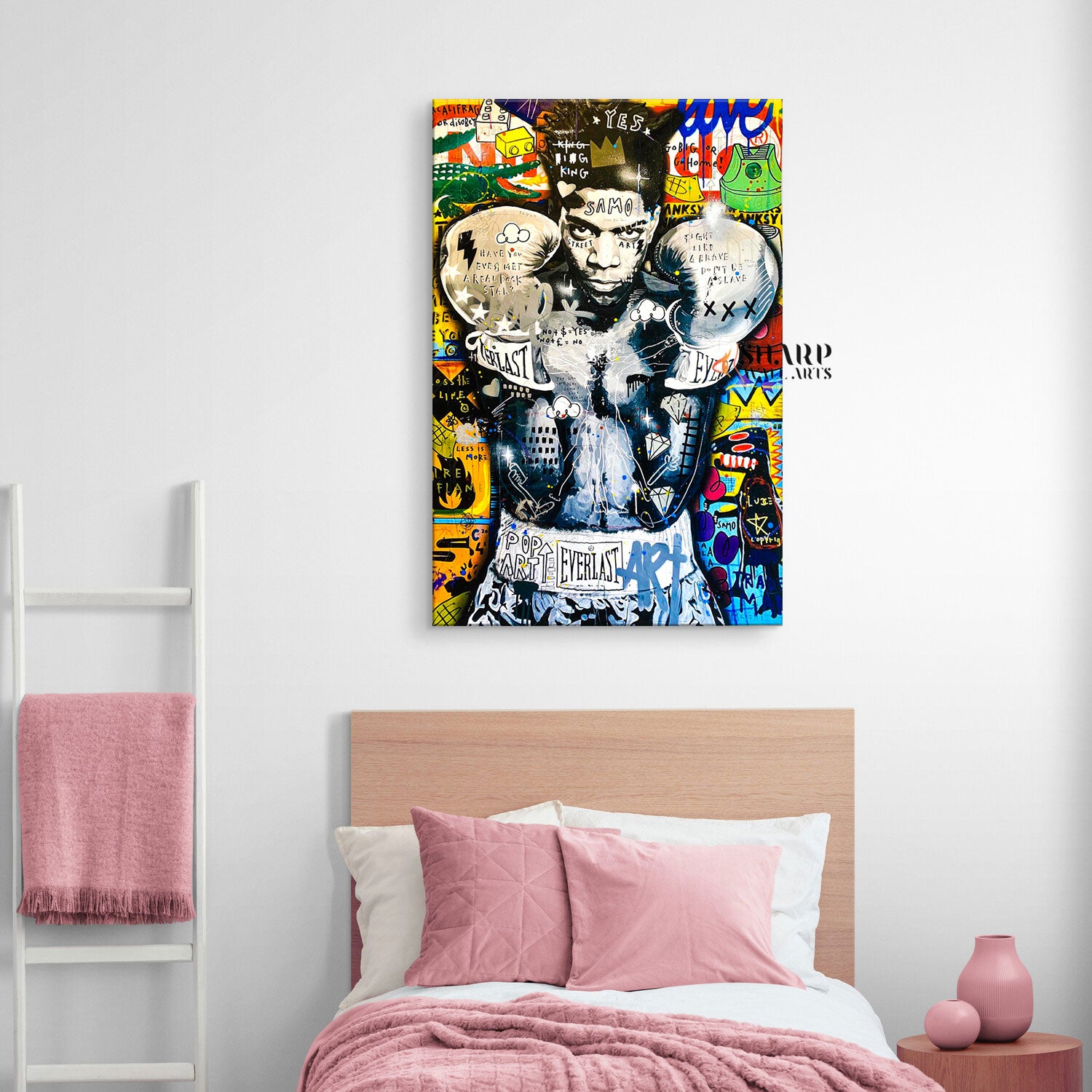 Jean Michel Basquiat Boxing King Canvas Wall Art