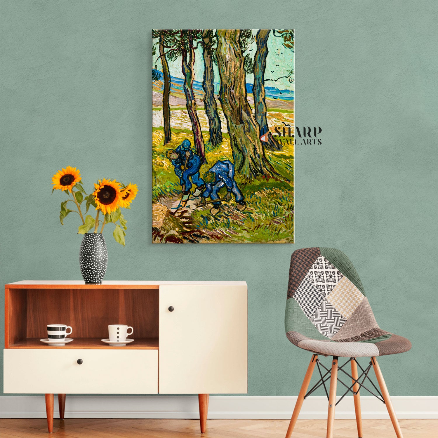 Vincent van Gogh Two Diggers Among Trees Canvas Wall Art