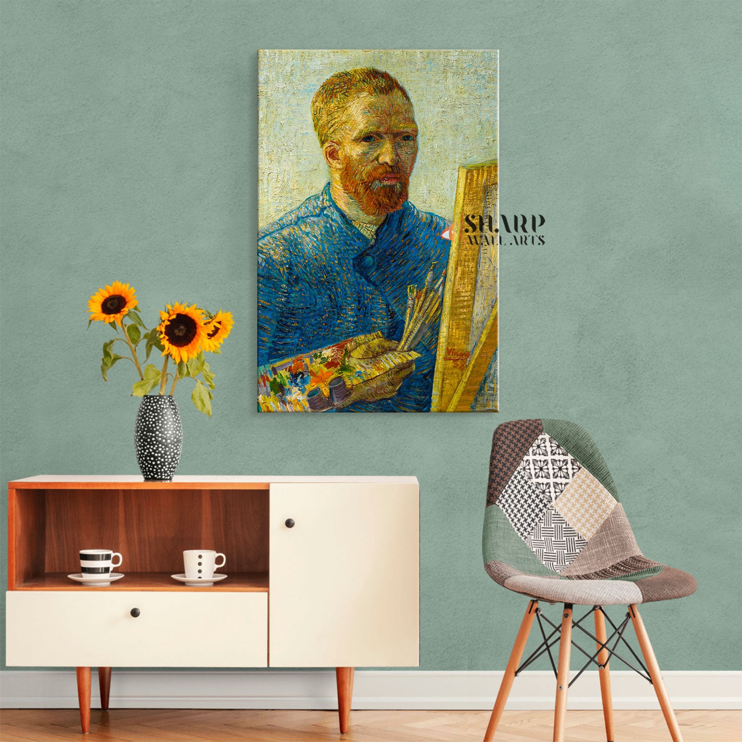Vincent van Gogh Self-Portrait As A Painter Canvas Wall Art