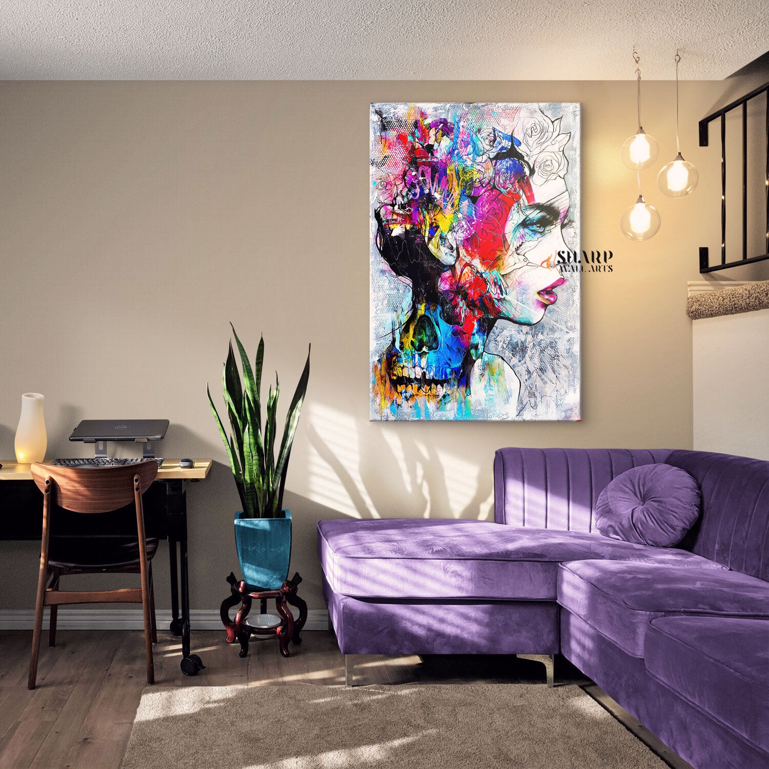 Electro Girl Canvas Wall Art