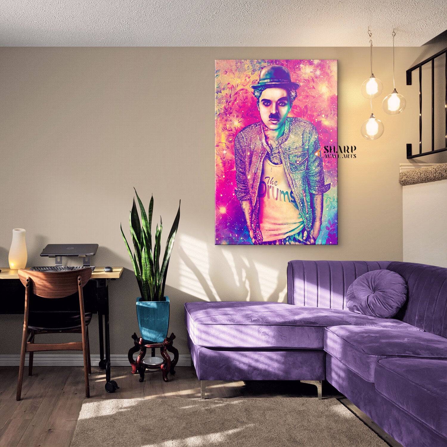 Charlie Chaplin Space Canvas Wall Art