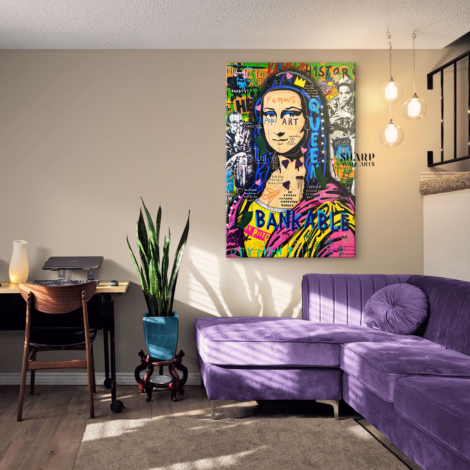 Mona Lisa Famous Pop Art Queen Canvas