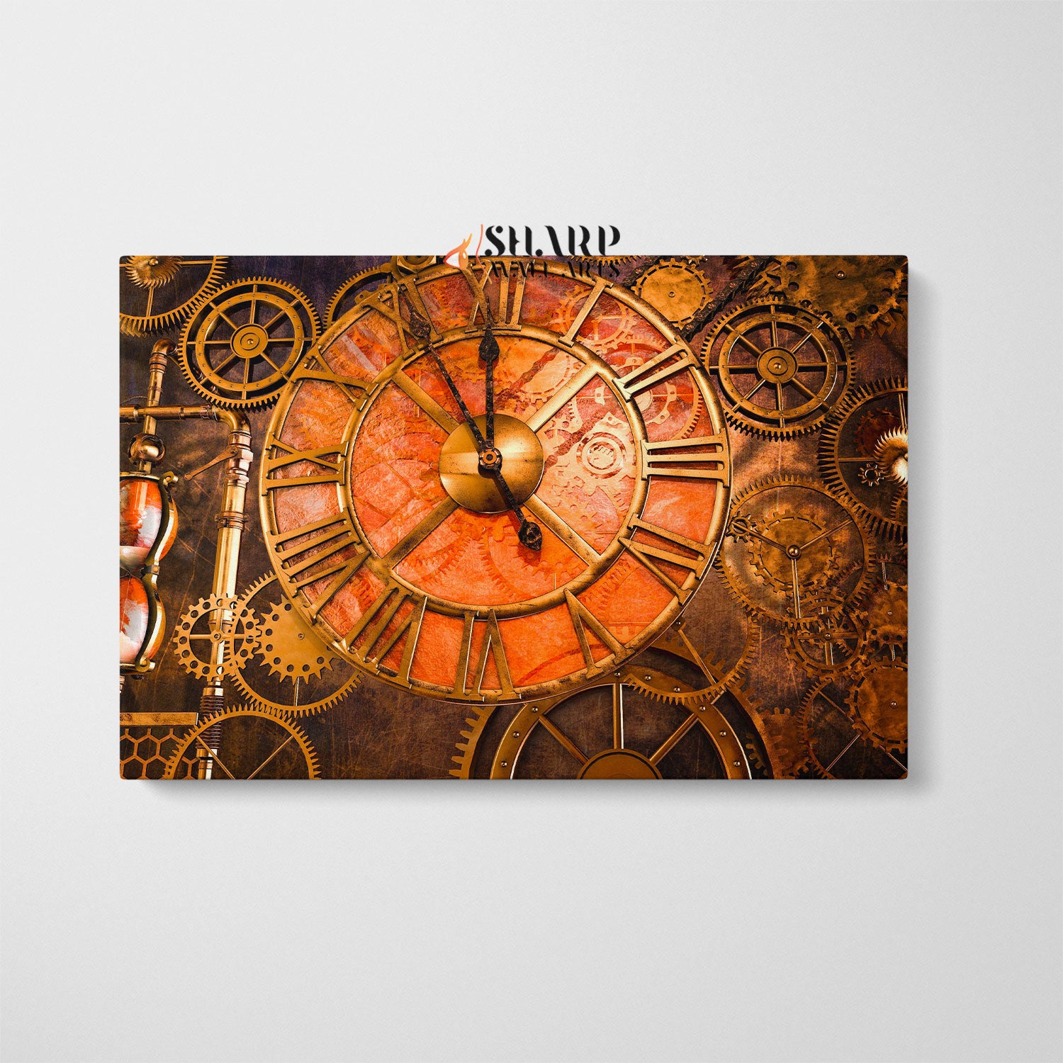Steampunk Clock Wall Art Canvas