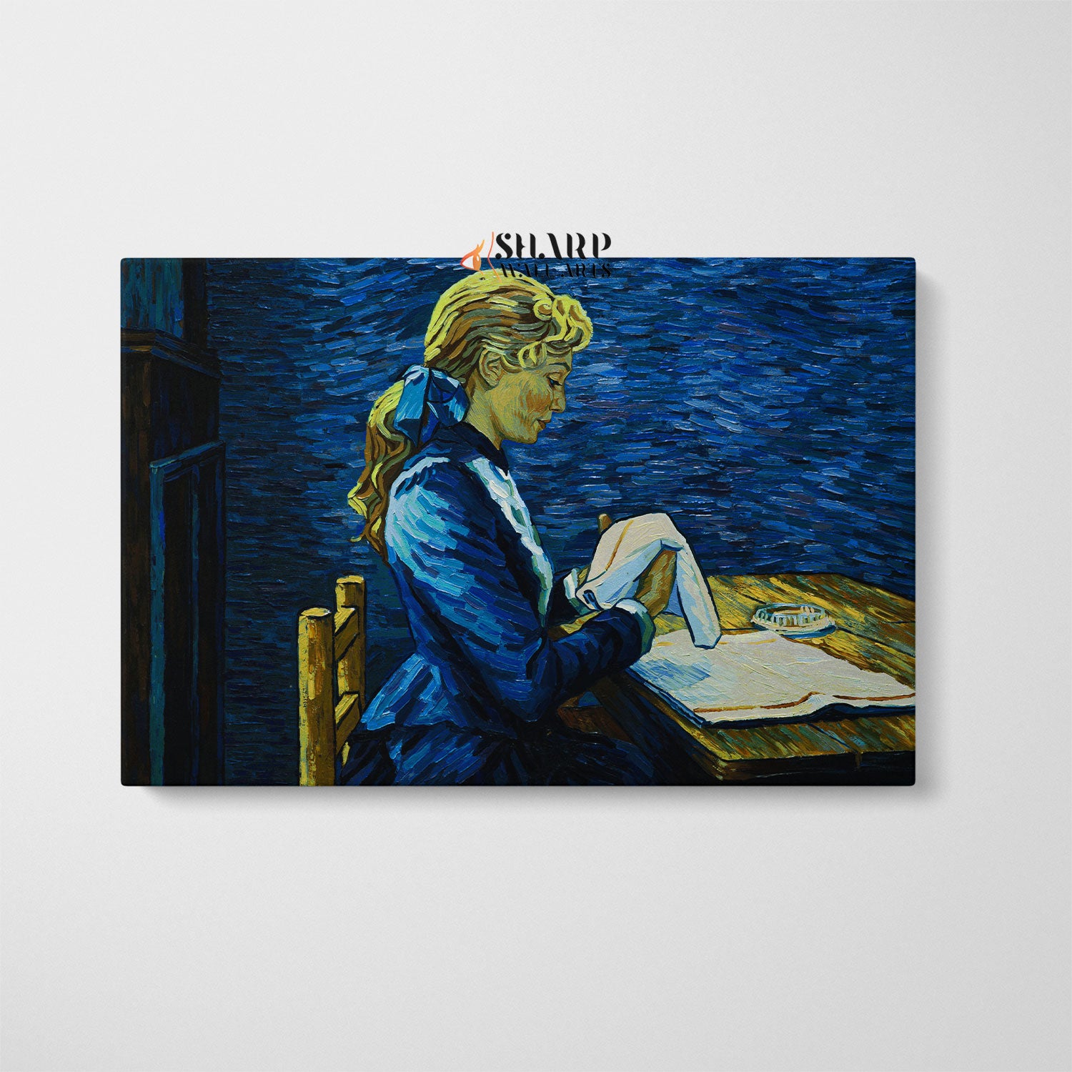 Vincent van Gogh Girl In Blue Canvas Wall Art