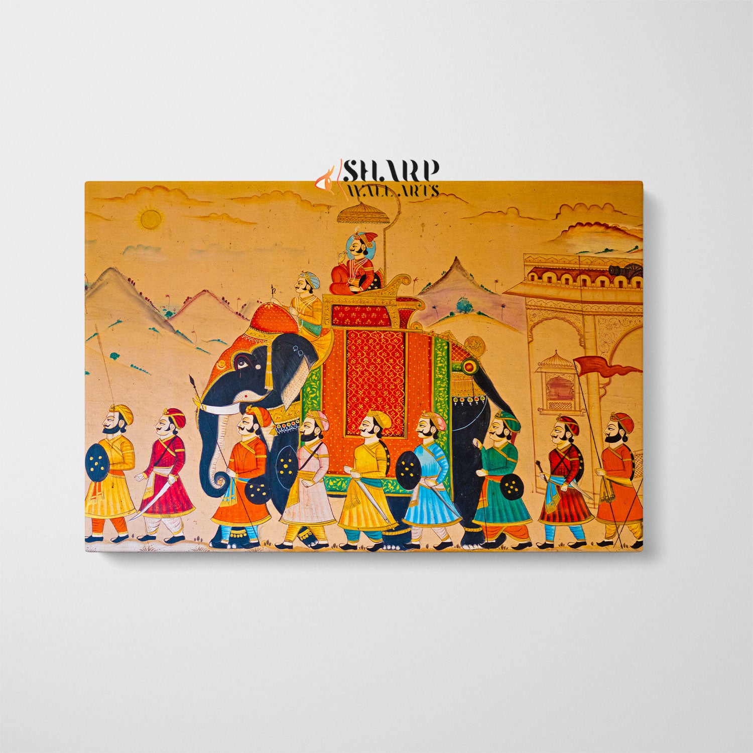 Indian Miniature Painting In Gujarat Canvas Wall Art