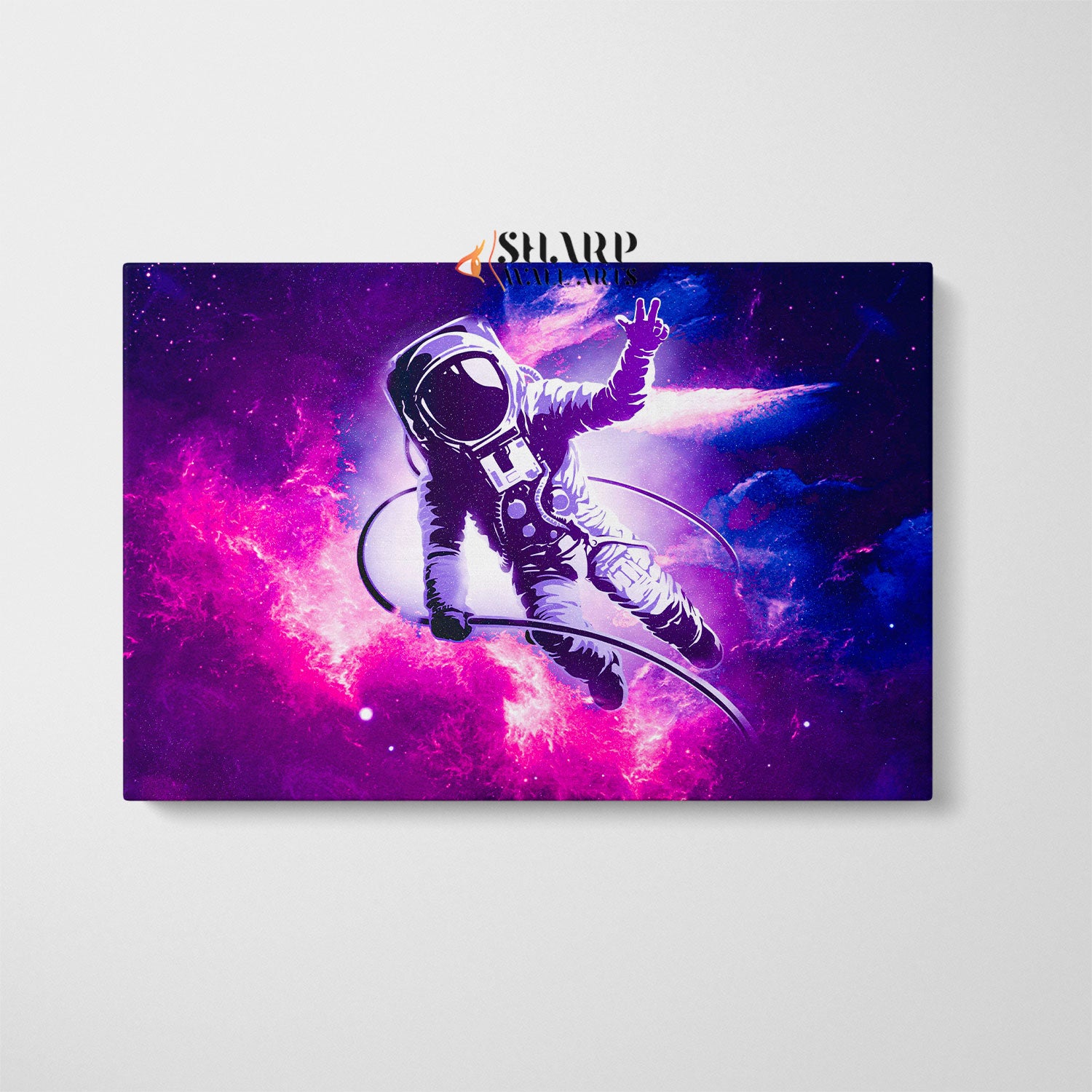 Astronaut In Space Nebula Wall Art Canvas