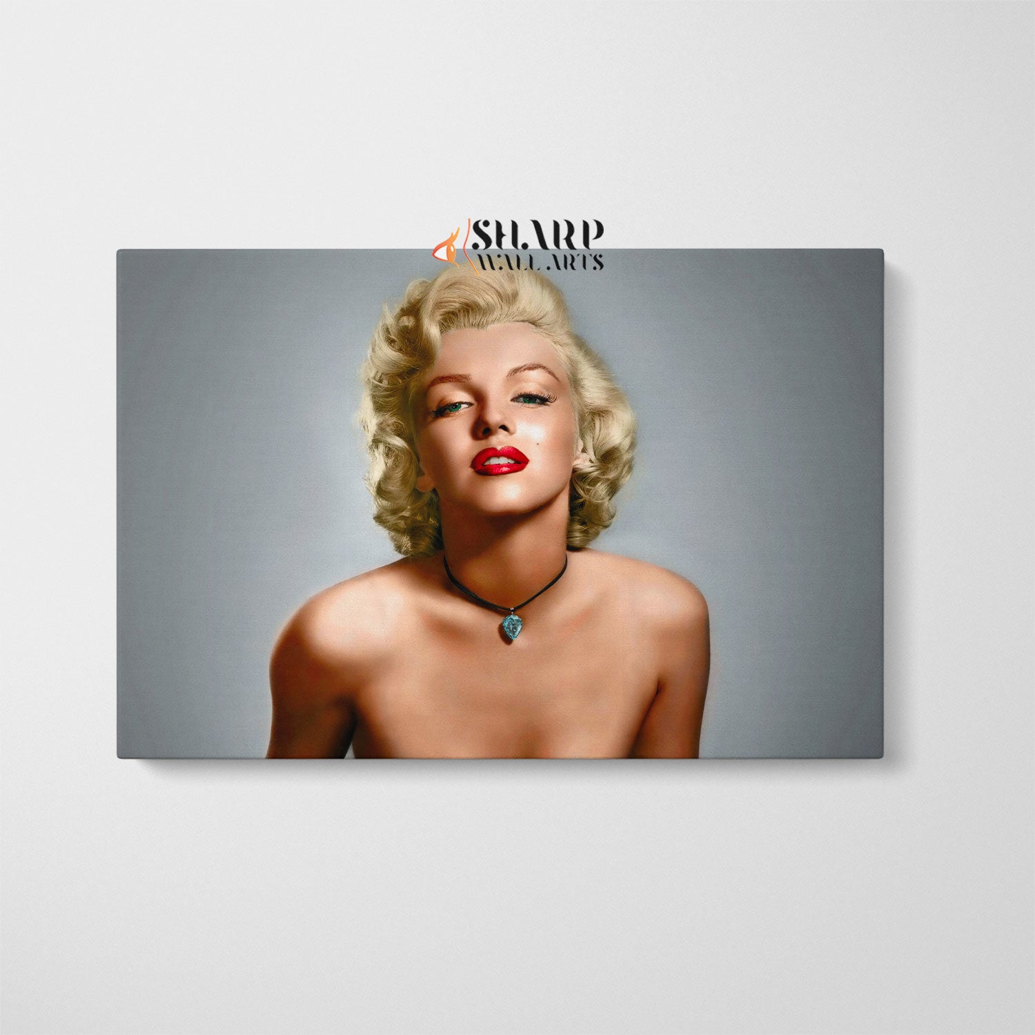 Marilyn Monroe With Red Lips Wall Art Canvas