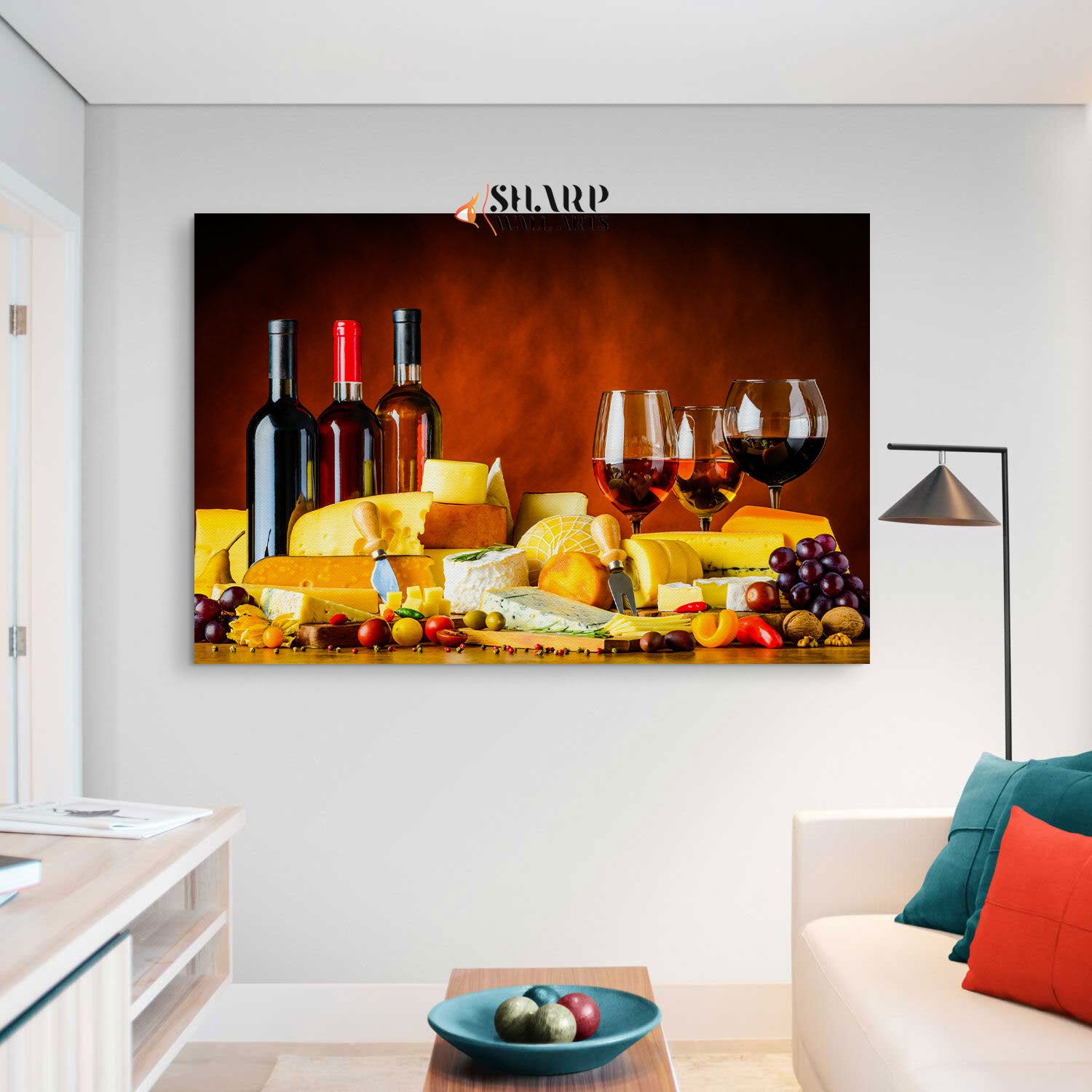 Red Wine Wall Art Canvas