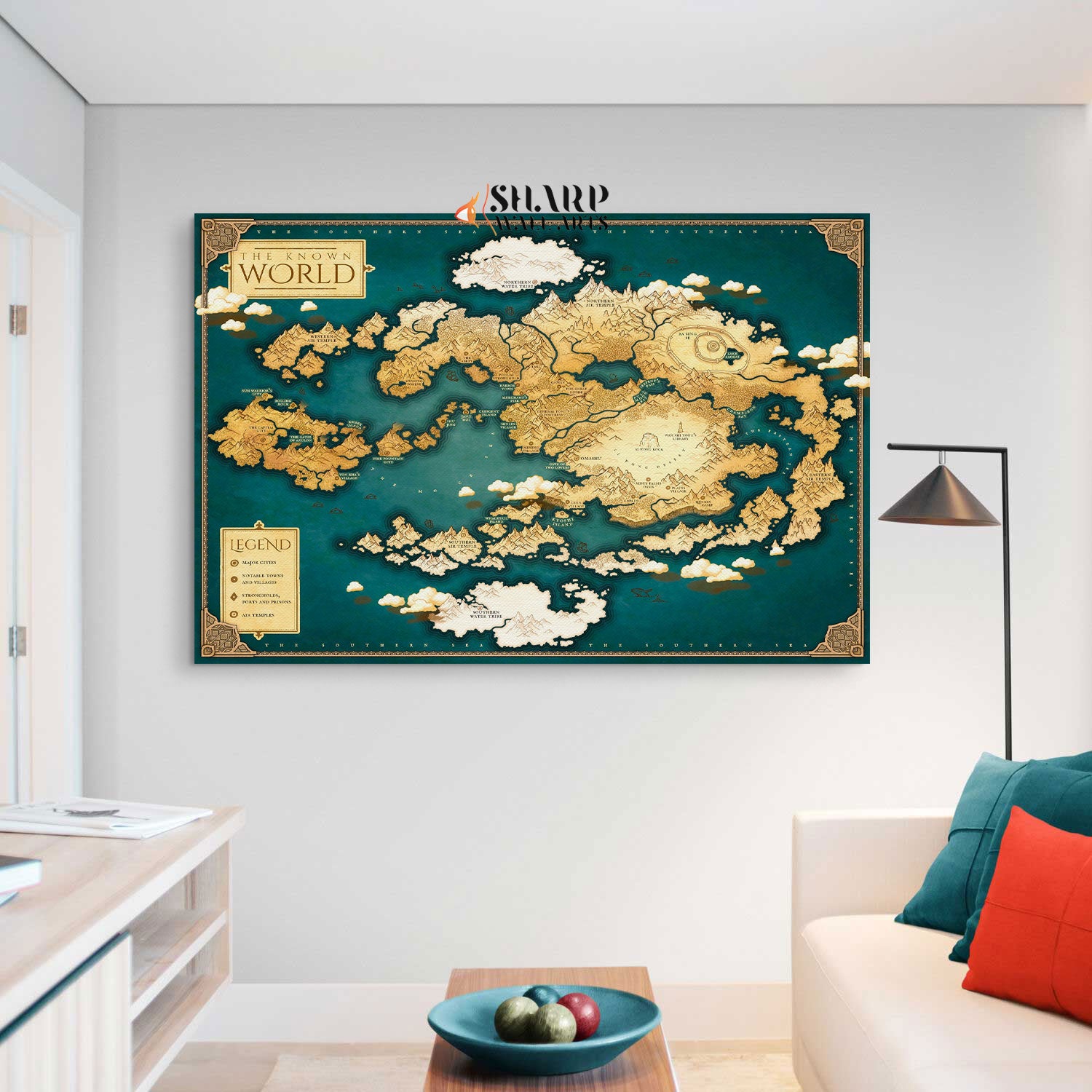 Avatar The Last Airbender Map Of The World Wall Art Canvas