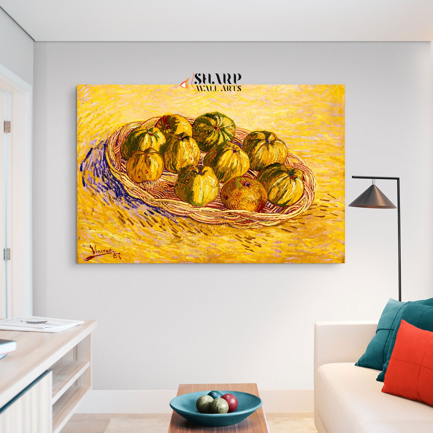 Vincent van Gogh Still Life Basket Of Apples Canvas Wall Art