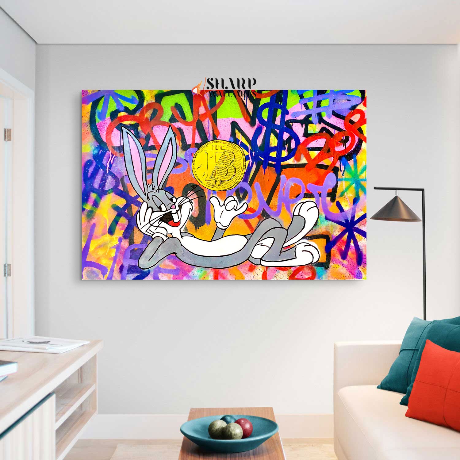 Rich Bitcoin Bunny Canvas Wall Art