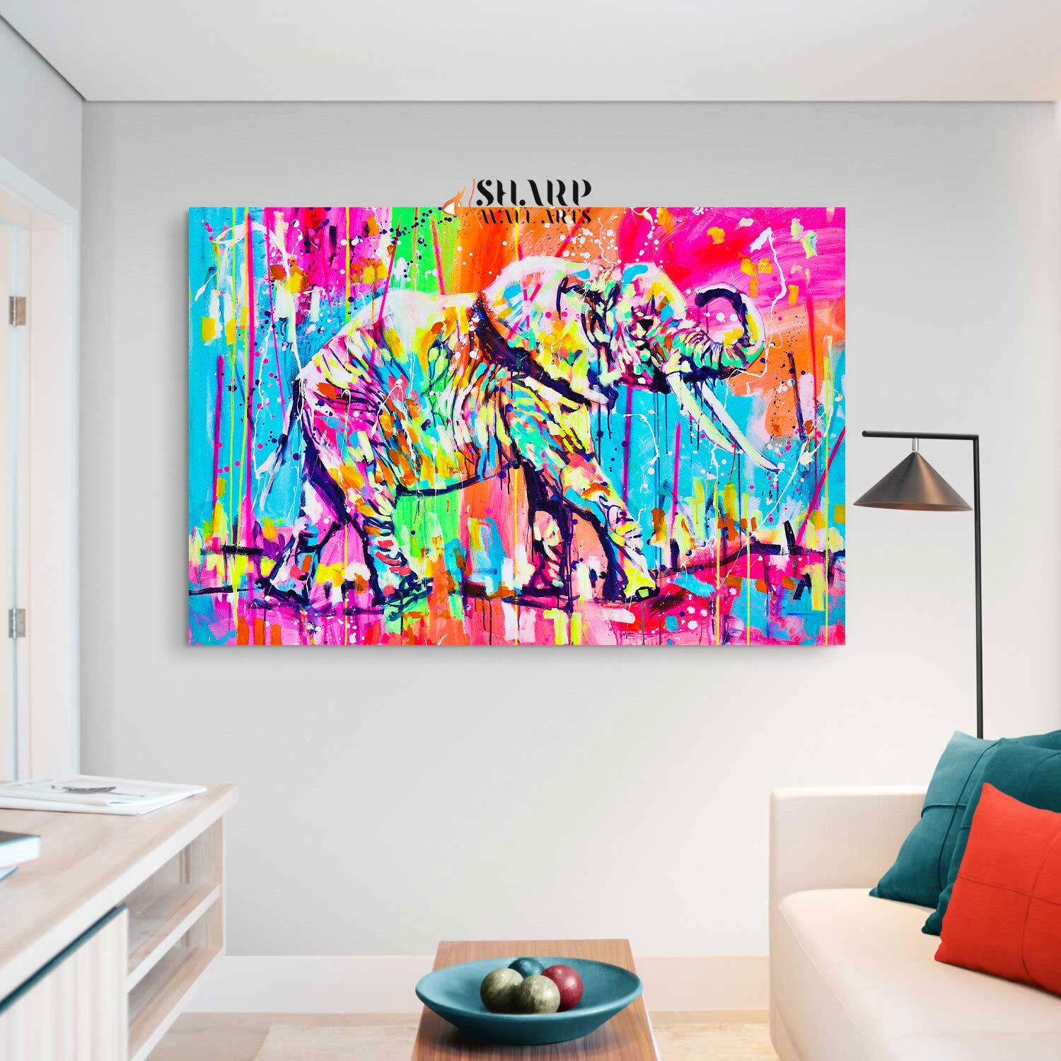 Colorful Elephant Canvas Wall Art